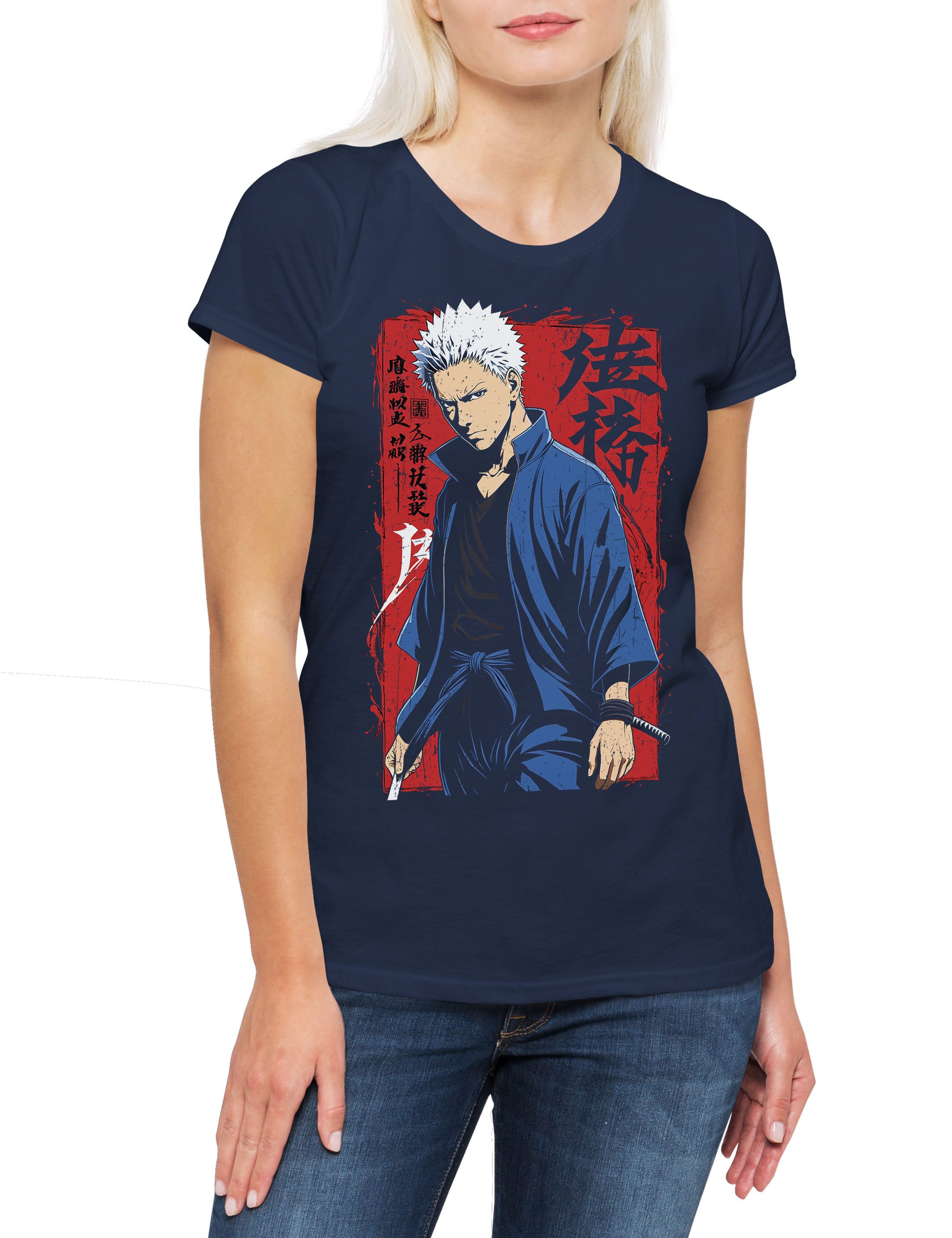 Print-Shirt Jujutsu Anime Damen T-Shirt Yuji Itadori Gojo Kaisen Satoru Megumi