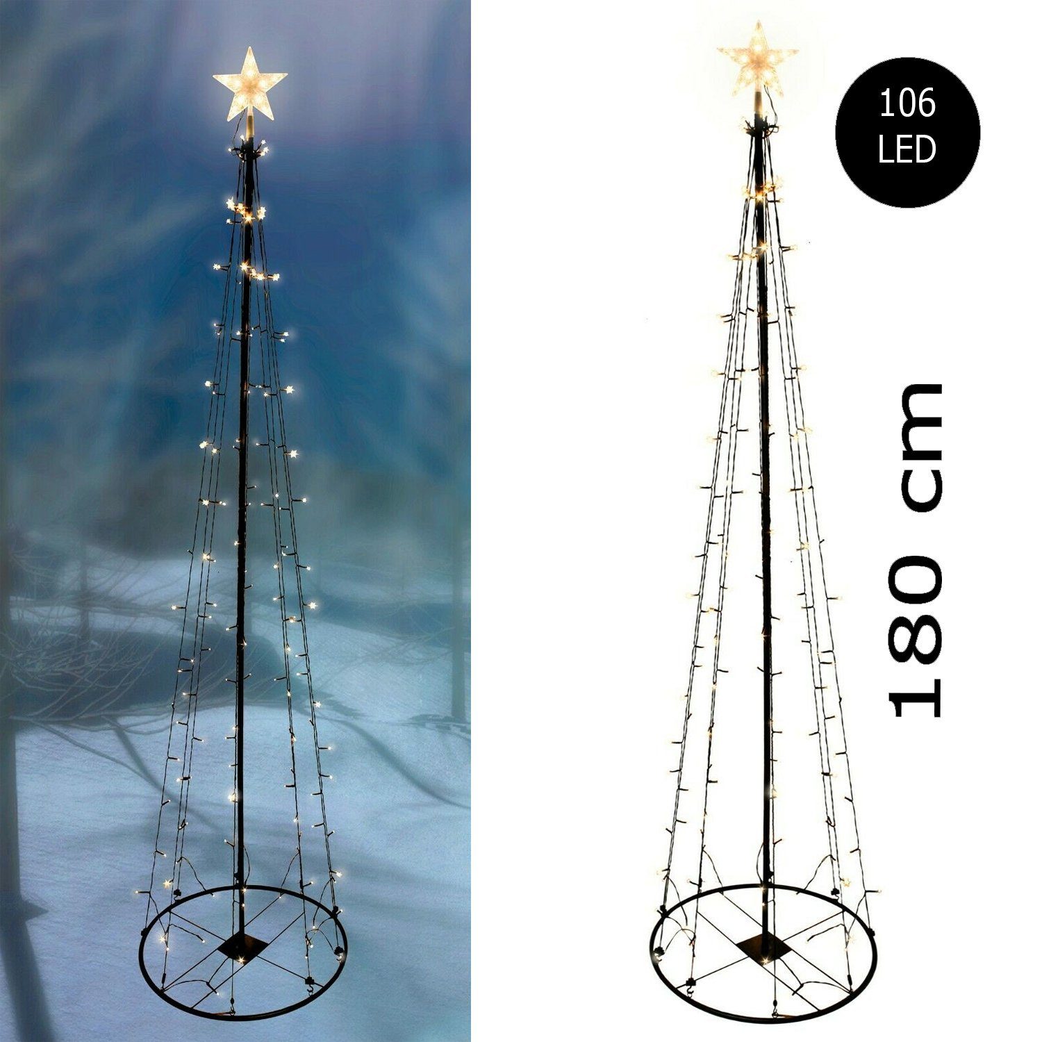 Mojawo Lichtervorhang XL LED Metall Weihnachtsbaum günstig online kaufen