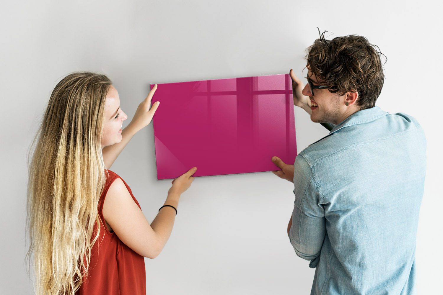 Tulup Magnettafel Glas-Notiztafel Memoboard mit Magneten, Marker und Schwamm