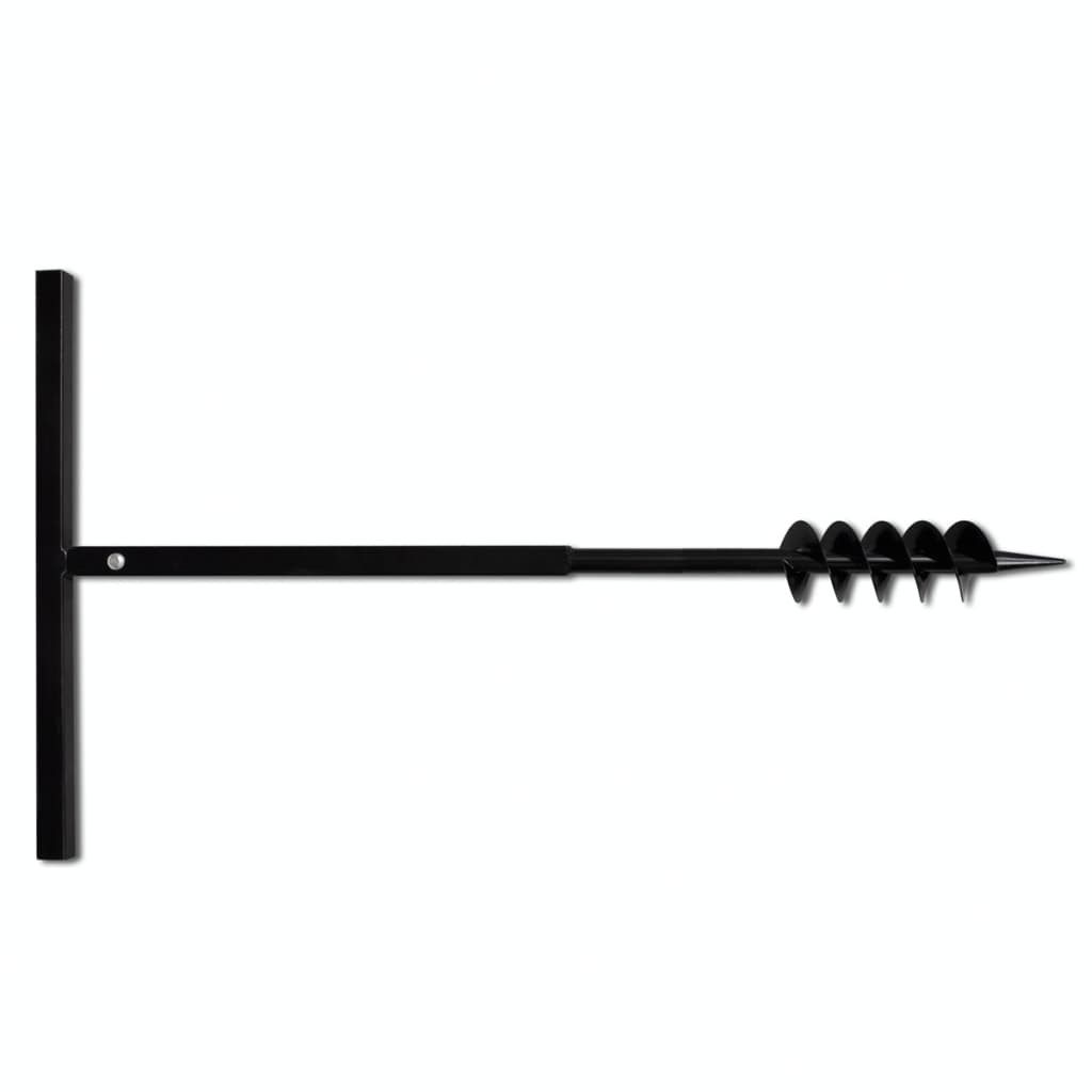 vidaXL Erdbohrer Bohrer mit Griff 80 mm Doppelspirale Schwarz