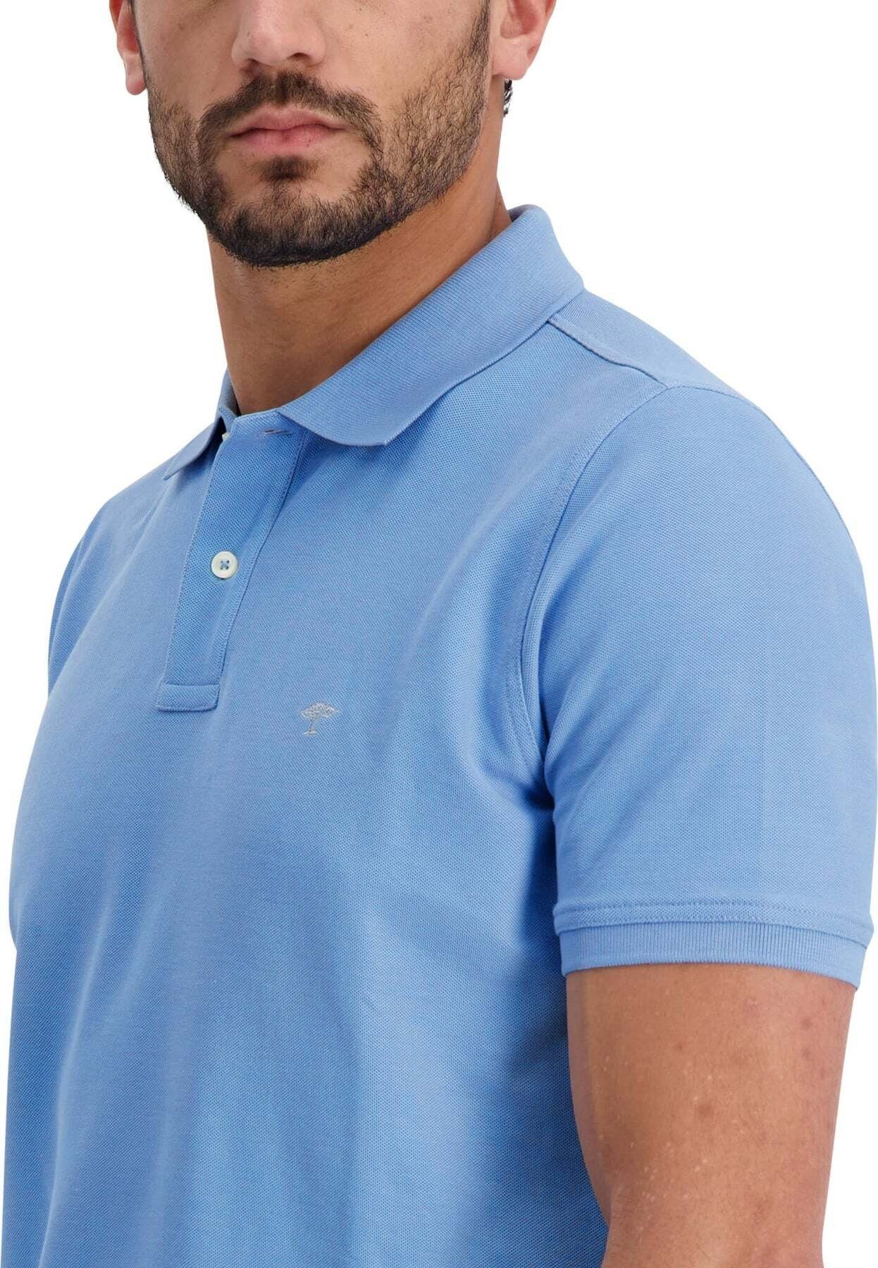 Poloshirt Polokragen mit blau FYNCH-HATTON Poloshirt Kurzarmshirt