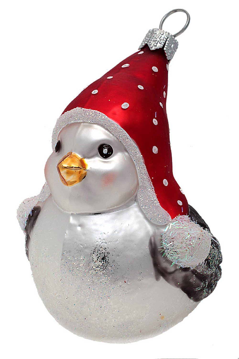 Hamburger Weihnachtskontor Christbaumschmuck Schneesturmvogel, Dekohänger - mundgeblasen - handdekoriert