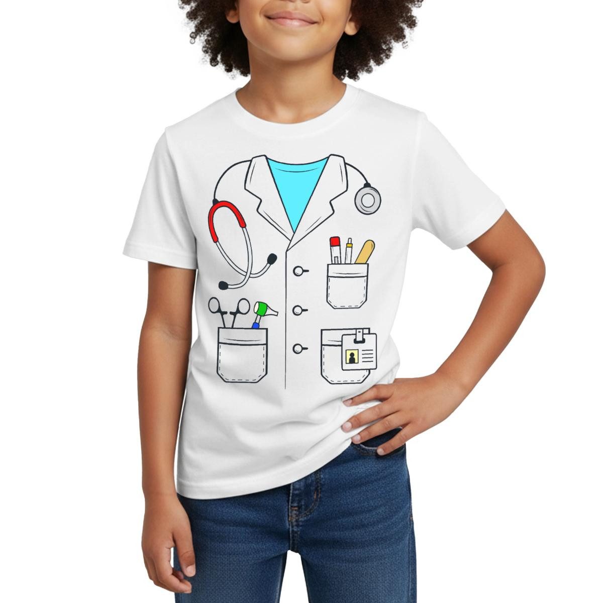 T-Shirt Arzt Kostüm Karneval Fasching Kinder T-Shirt