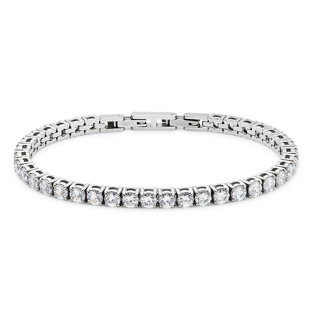 Bruno Banani Tennisarmband Schmuck Geschenk Edelstahlarmband, mit Zirkonia (synth)