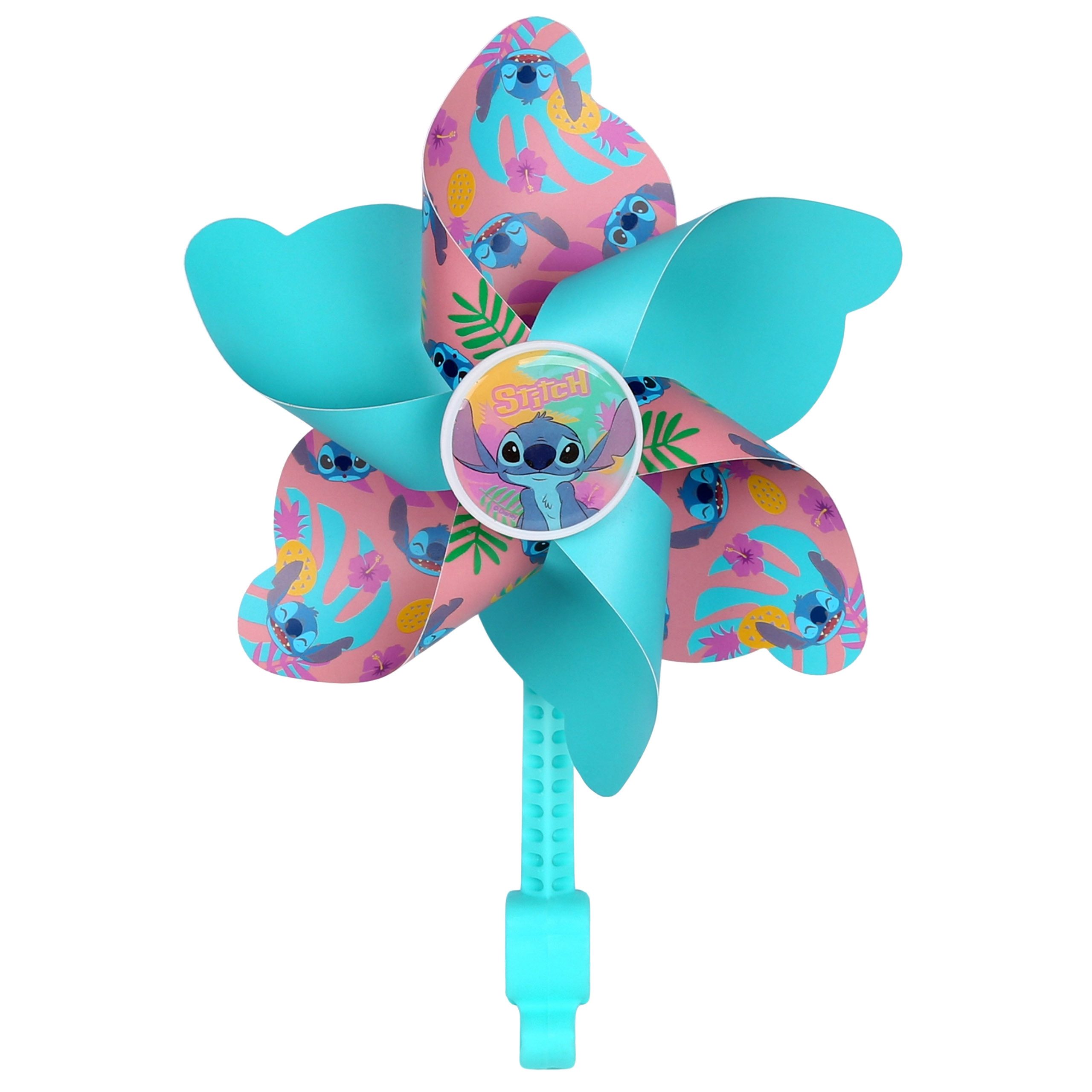 Disney Kinderfahrradhelm DISNEY Stitch Bunter Lenker-Windrad für Kinder-Fahrräder, Roller