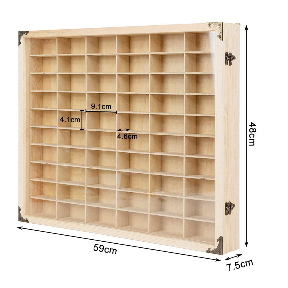 CHZIMADE Wandregal 1:64 60-Fächer Holz Wandaufbewahrung günstig online kaufen