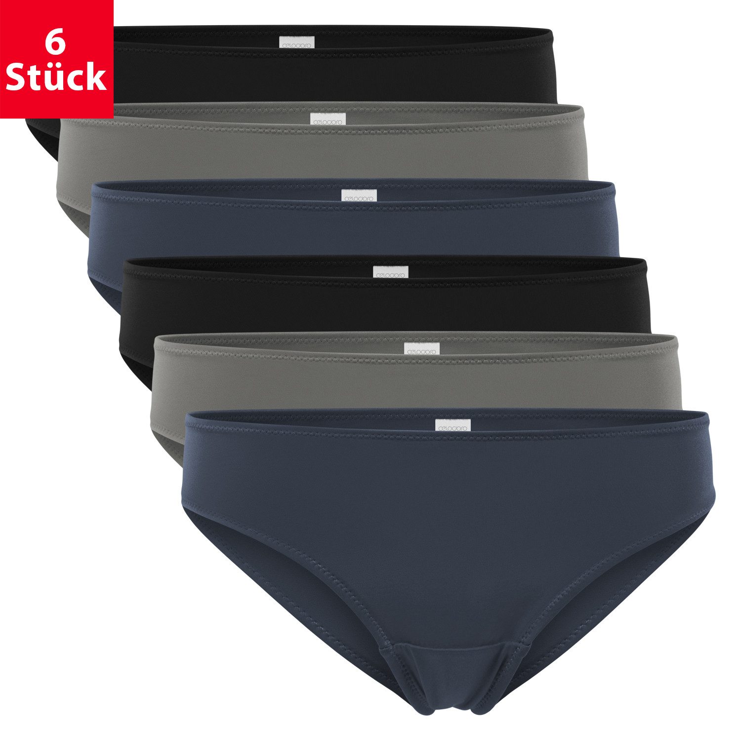 celodoro Slip Damen Bikini Slip aus Quick Dry-Fasern (6er Pack)