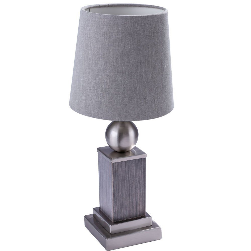 etc-shop LED Tischleuchte, Leuchtmittel inklusive, Beleuchtung Warmweiß, Wohn Holz Lampe Textil Licht- Schlaf Nacht Zimmer Tisch