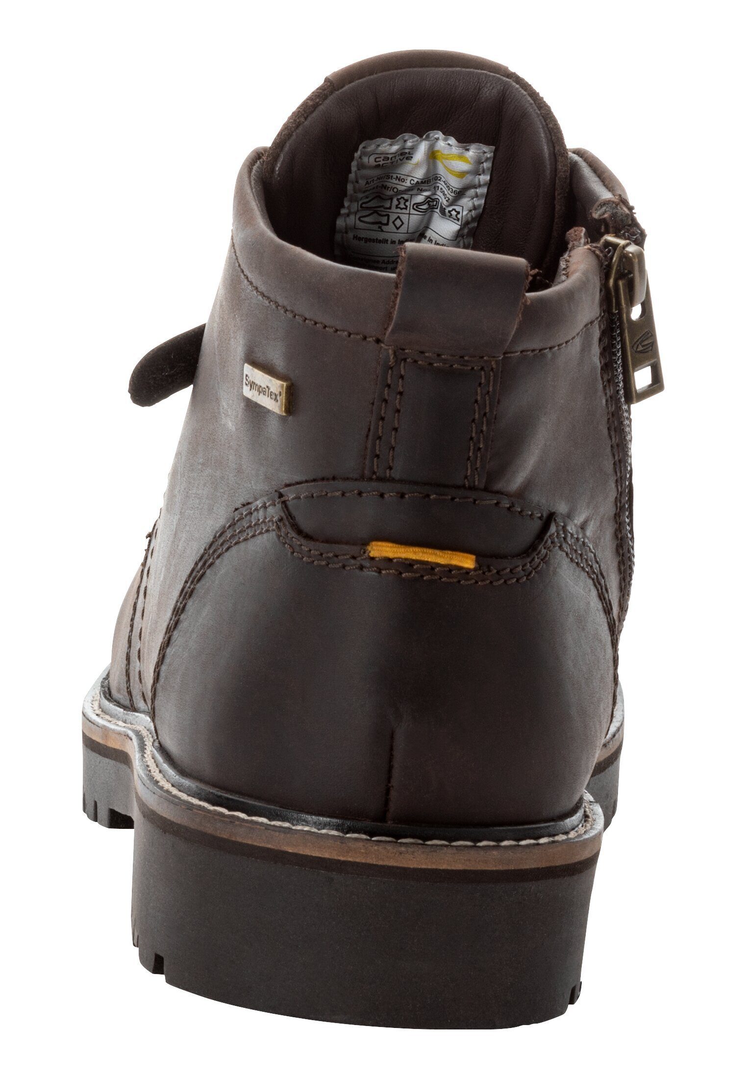 camel active Warm gefütterter Lederboot mit Sympatex Membran Schnürschuh