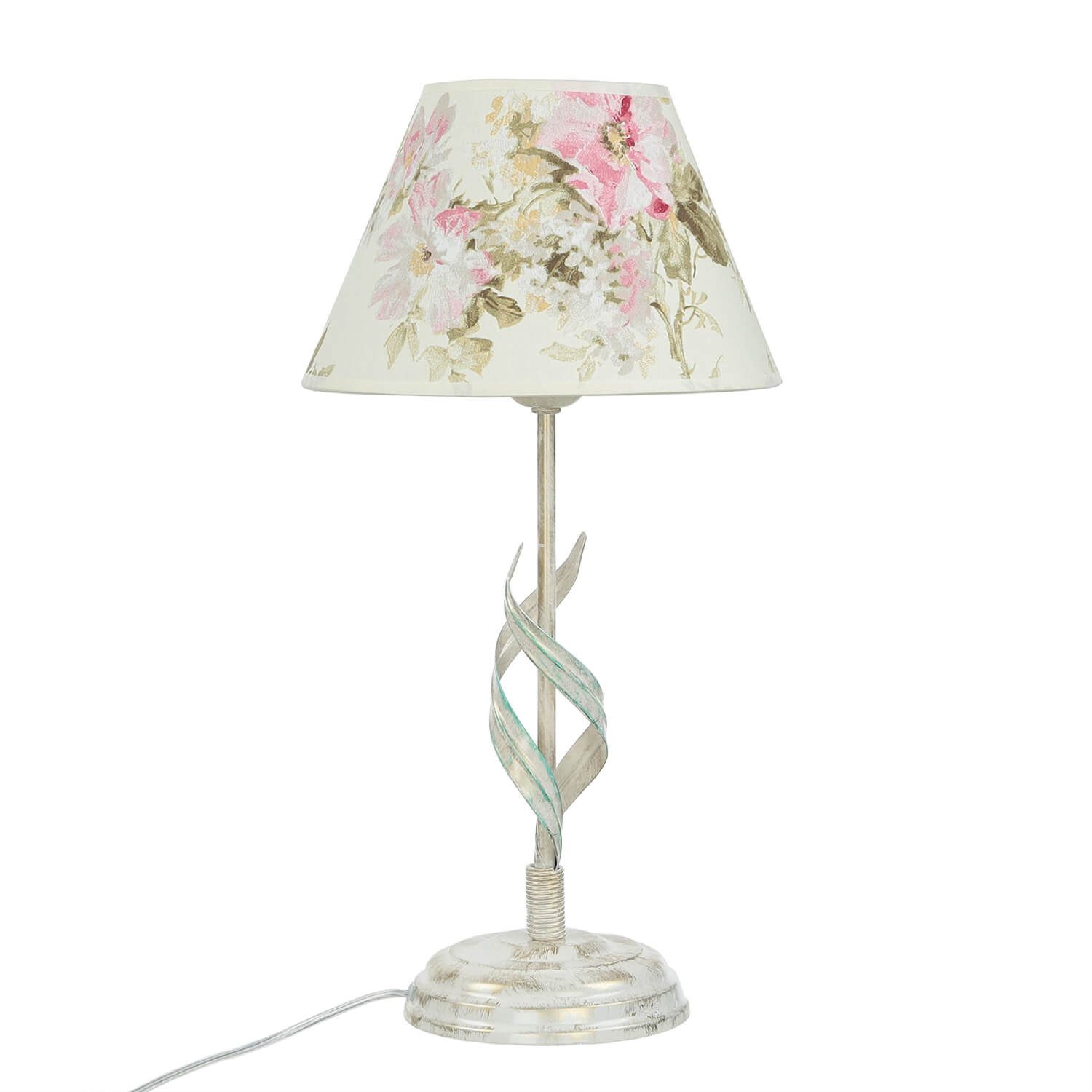 Licht-Erlebnisse Nachttischlampe LOREN, ohne Leuchtmittel, Shabby Chic Flor günstig online kaufen