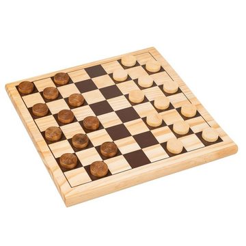 Idena Spiel, Brettspiel 2in1 Spielbrett Schach & Dame, Spieleklassiker aus Holz