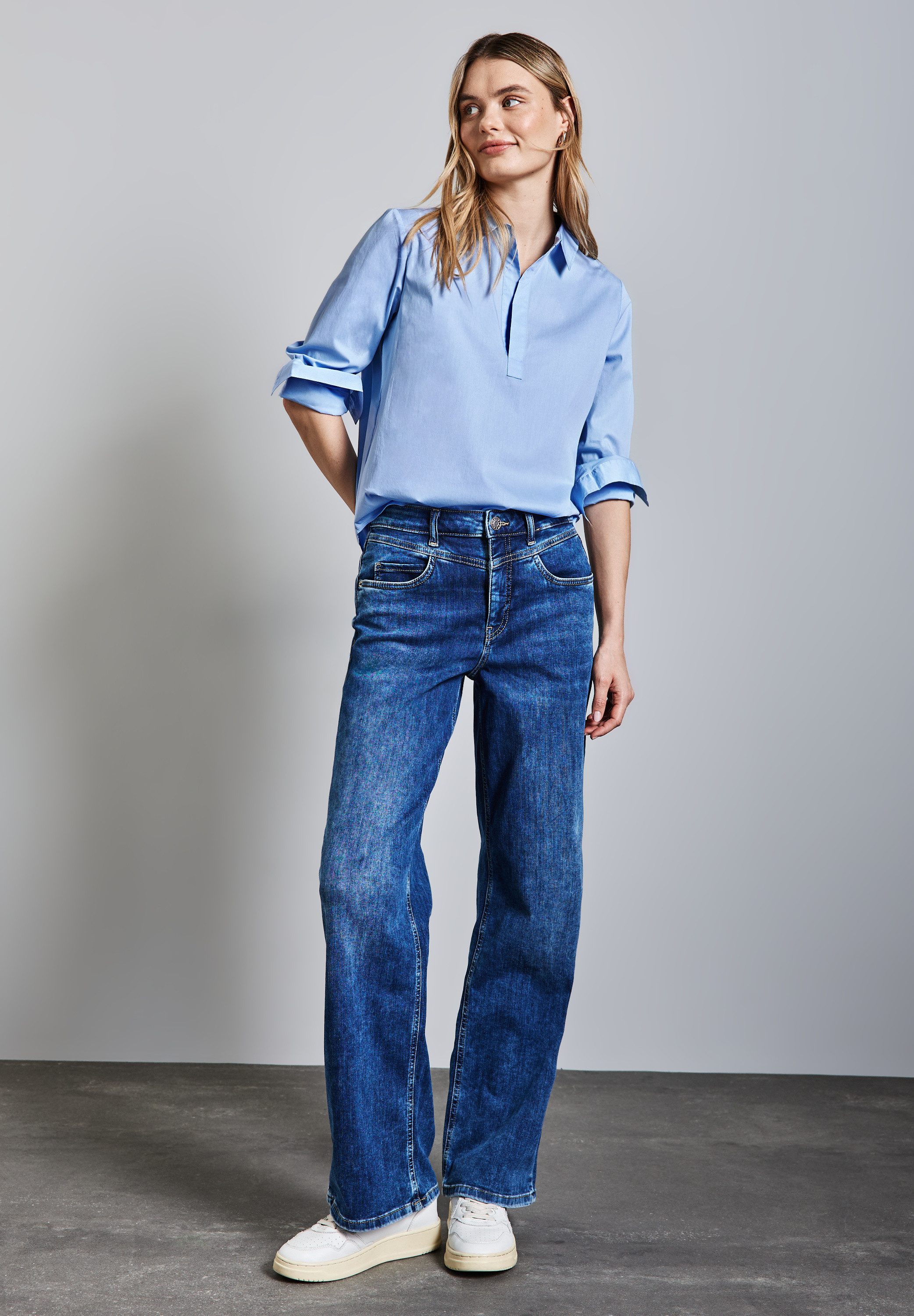 STREET ONE Langarmbluse im soften Baumwoll-Mix