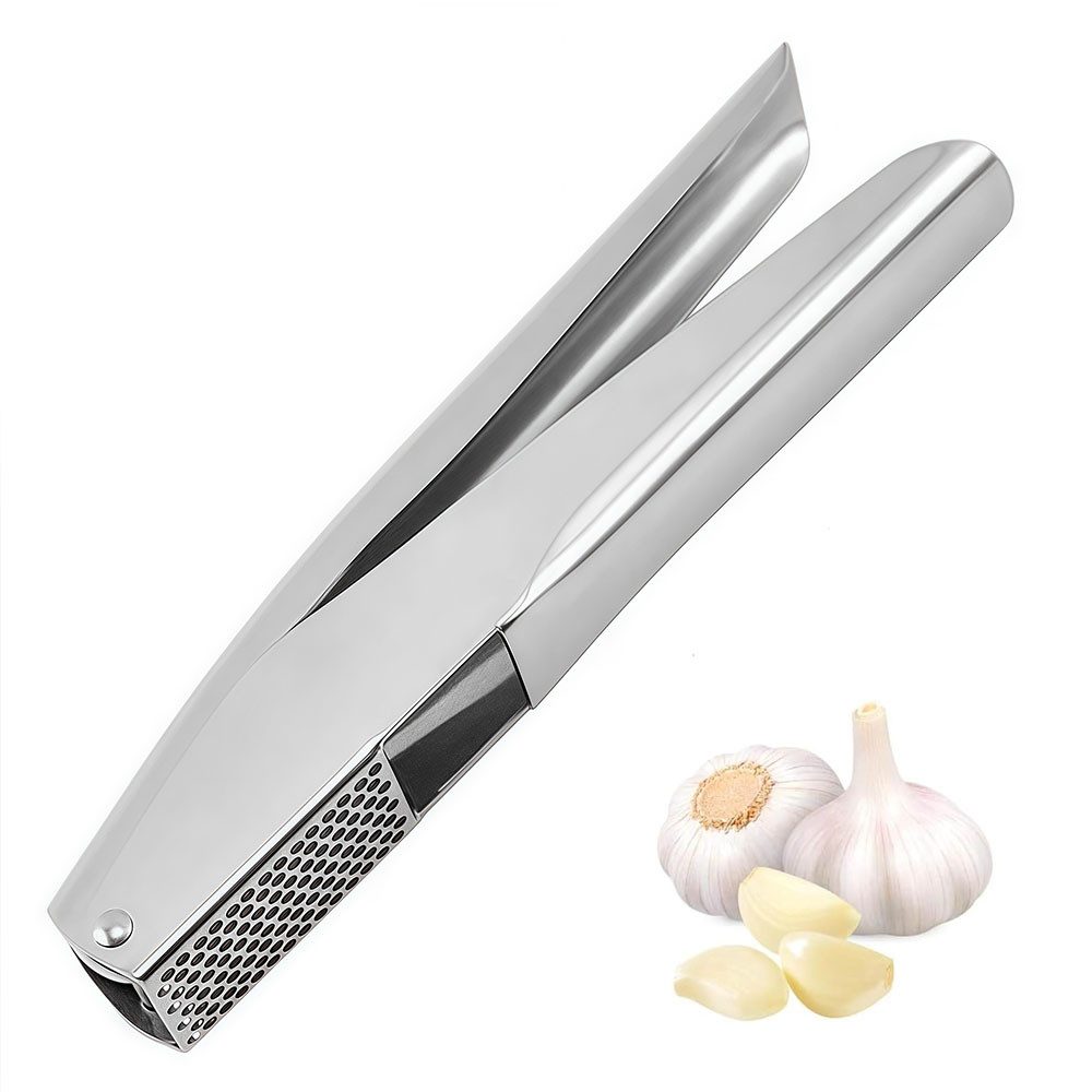 AFKSMILE Knoblauchpresse Edelstahl Quetscher Manuell,garlic press,für Knoblauch & Ingwer, Ohne Schälen, Ergonomische Griffe, Leicht zu reinigen, 5cm Presskammer