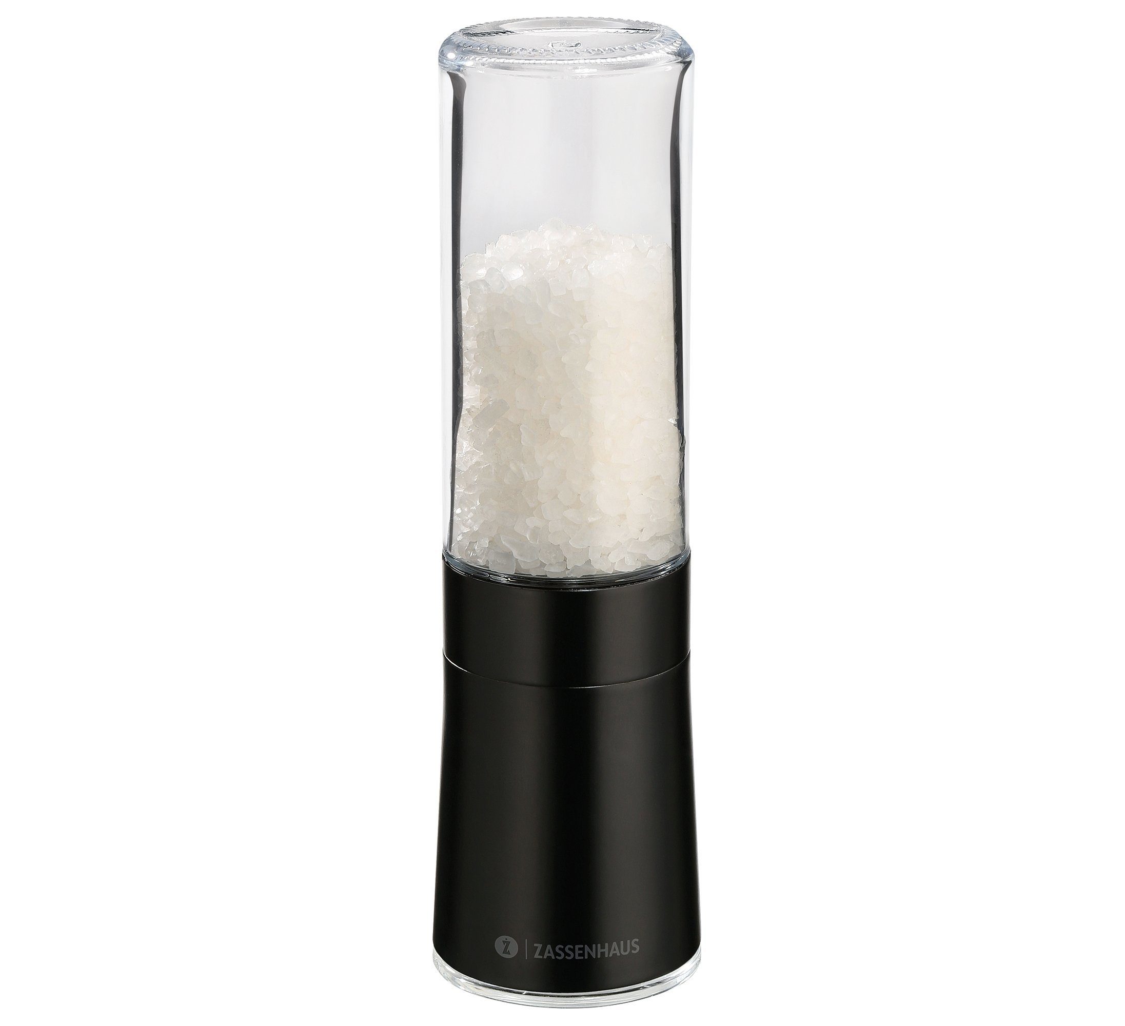 Salz-/Pfeffermühle Salzmühle Gewürzmühle Zassenhaus DESSAU Edelstahl Glas schwarz 035797