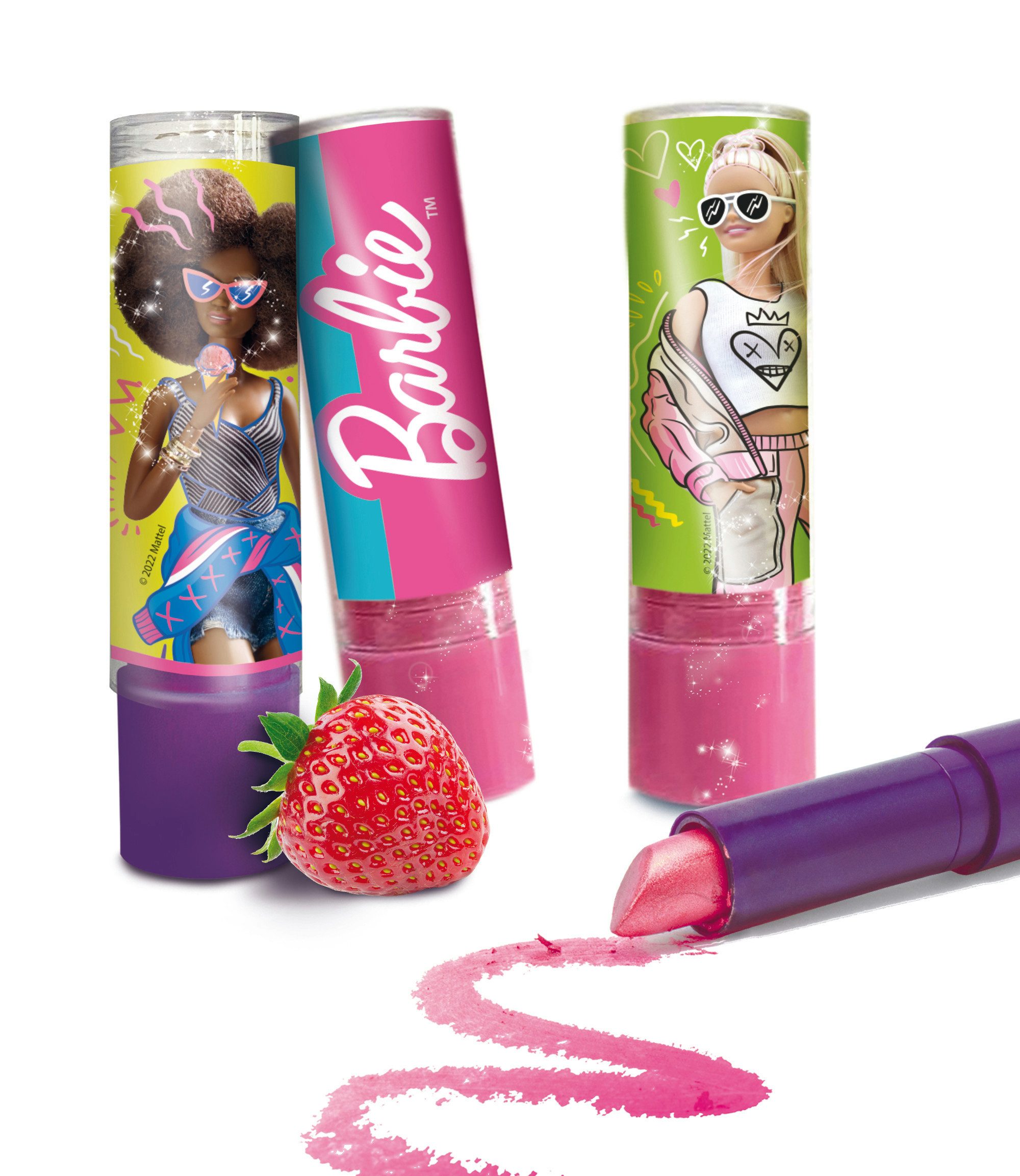 Lisciani Lippenstift Farbige Barbie Lippenstifte, mit 3D Lippenstift-Halter