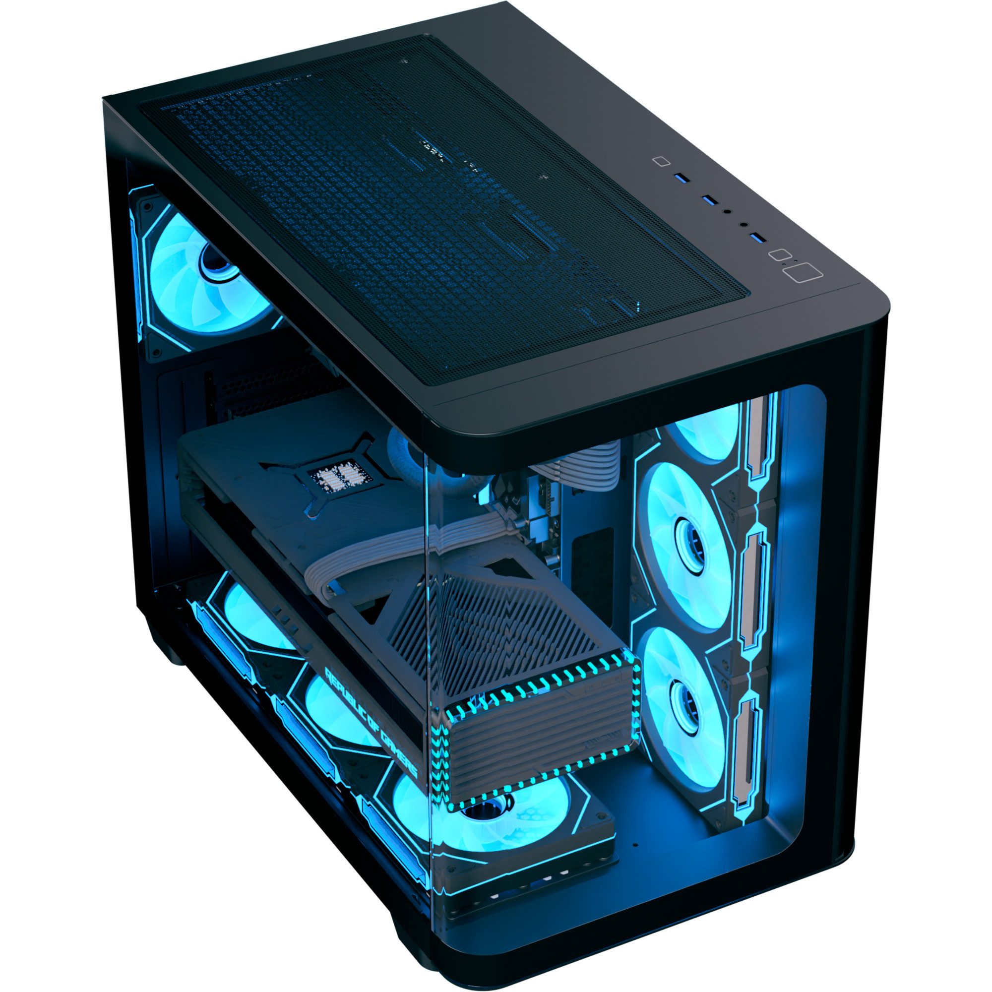 Aerocool PC-Gehäuse Aerocool P500C-G-BK-v1, Tower-Gehäuse, (Tempered