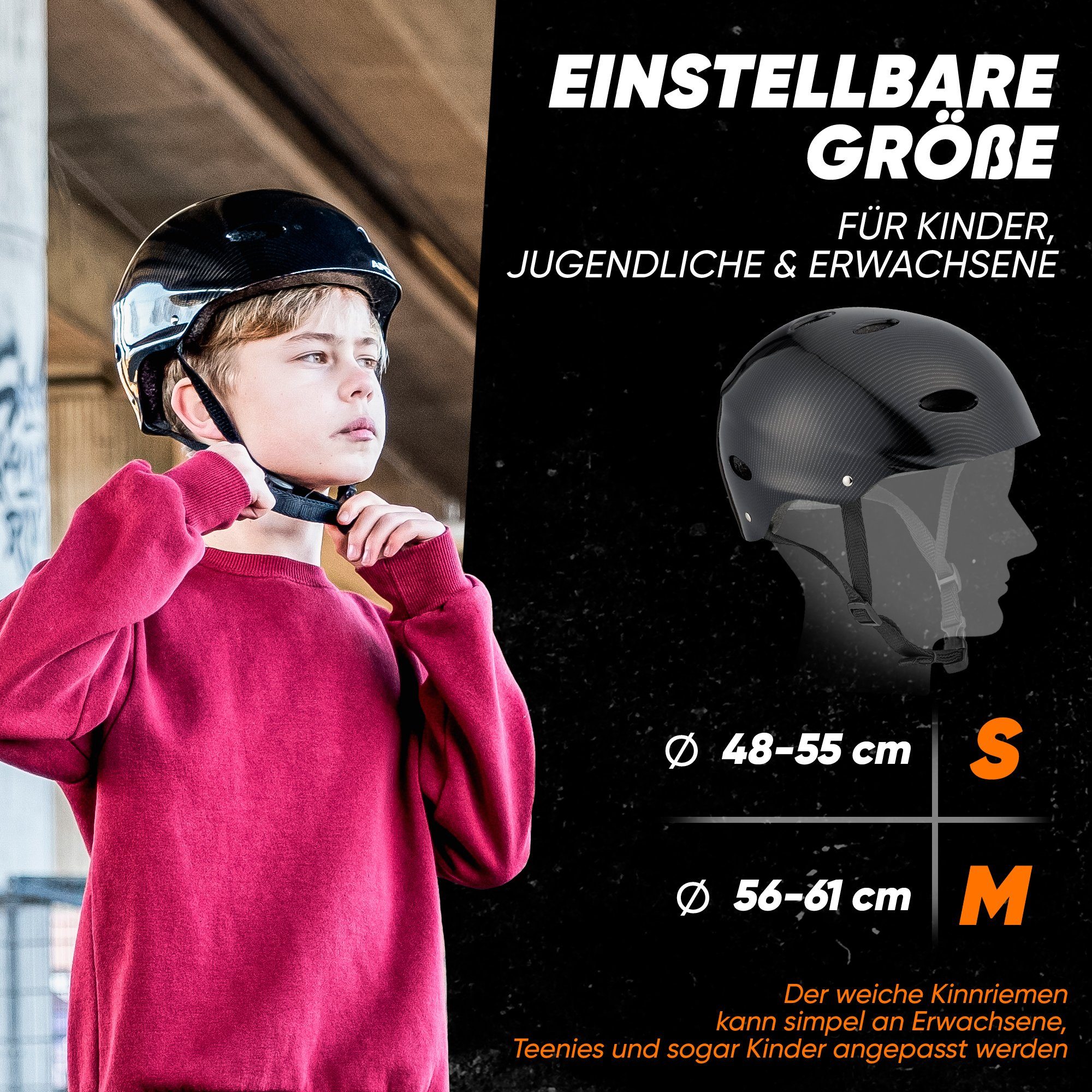 Apollo Kinderhelm Größenverstellbarer Schutzhelm Skatehelm mit, größenverstellbar