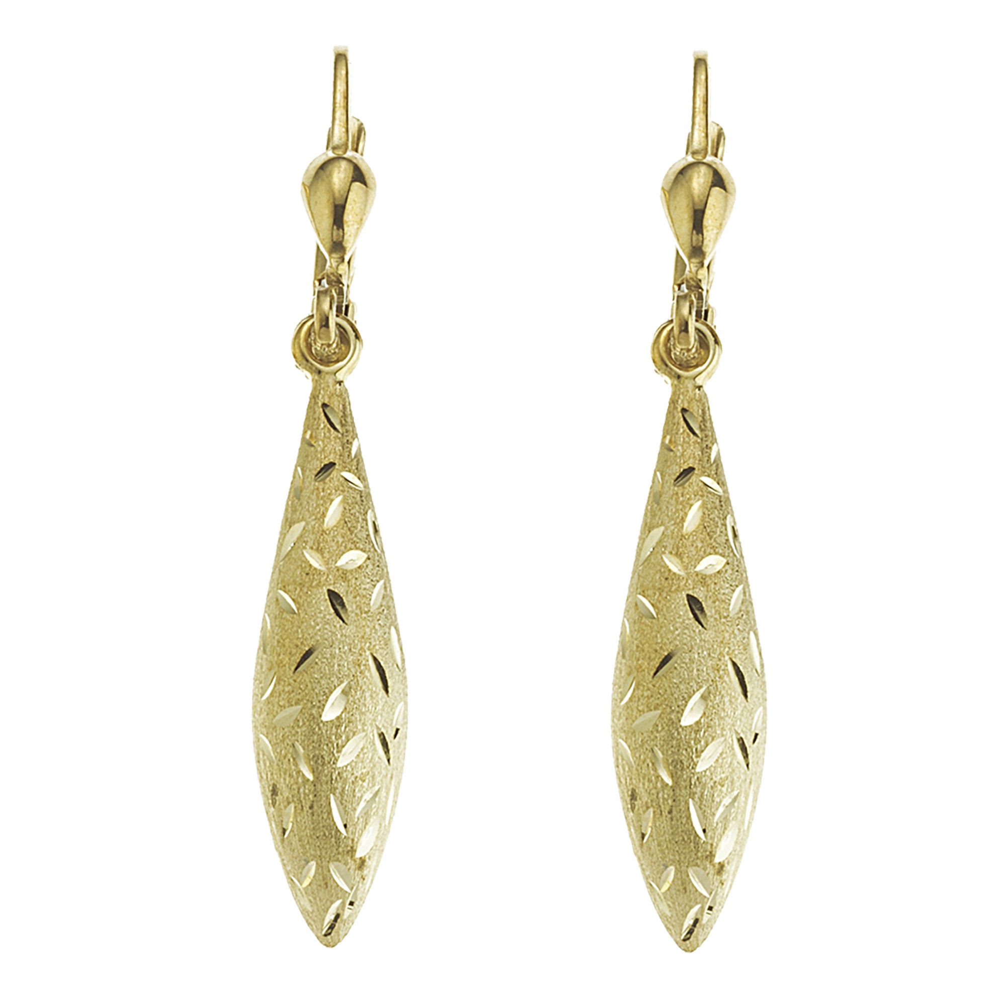 Fascination by Ellen K. Paar Ohrhänger 585/- Gelbgold glanz/matt diamantiert