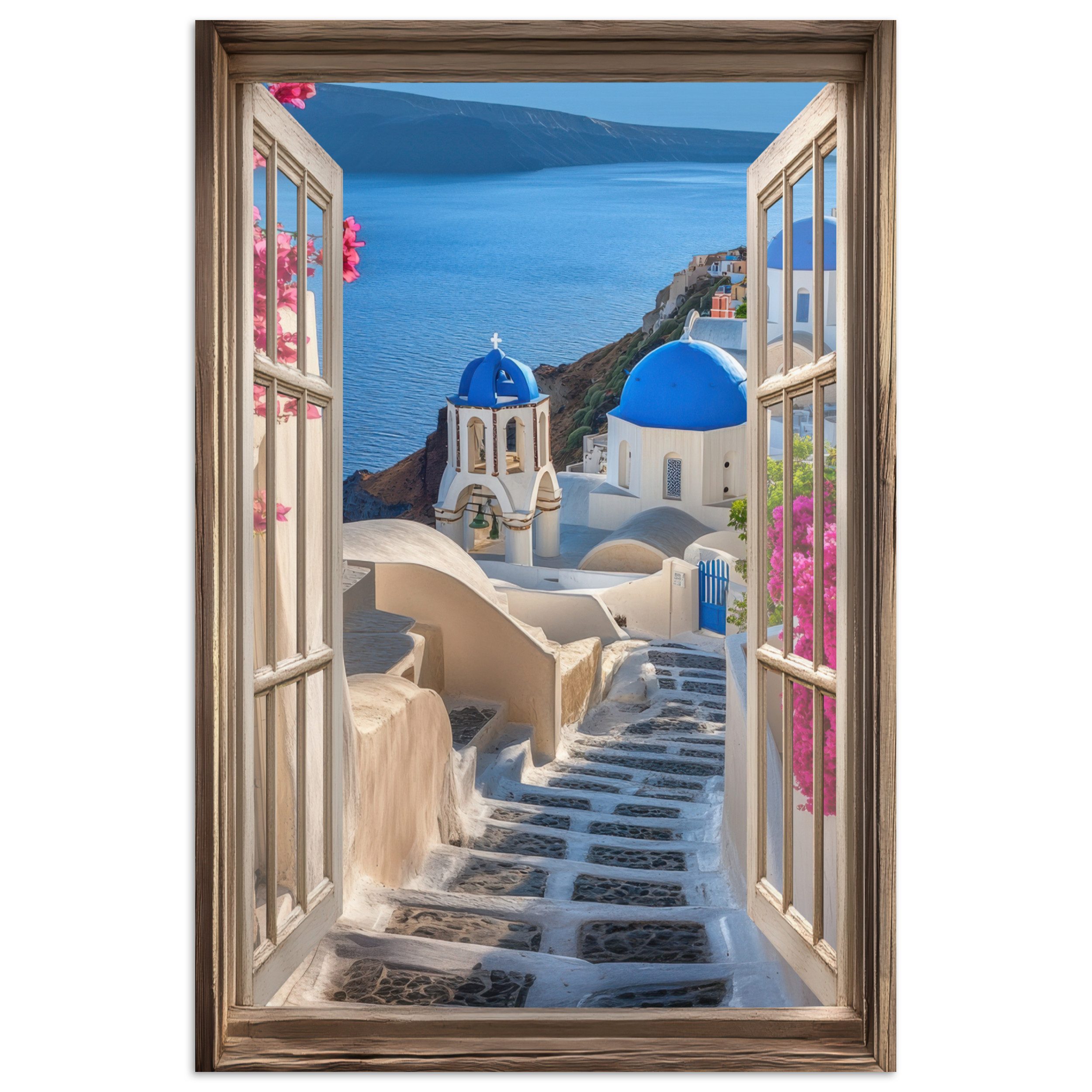 MuchoWow Poster Fensterblick - Santorini - günstig online kaufen