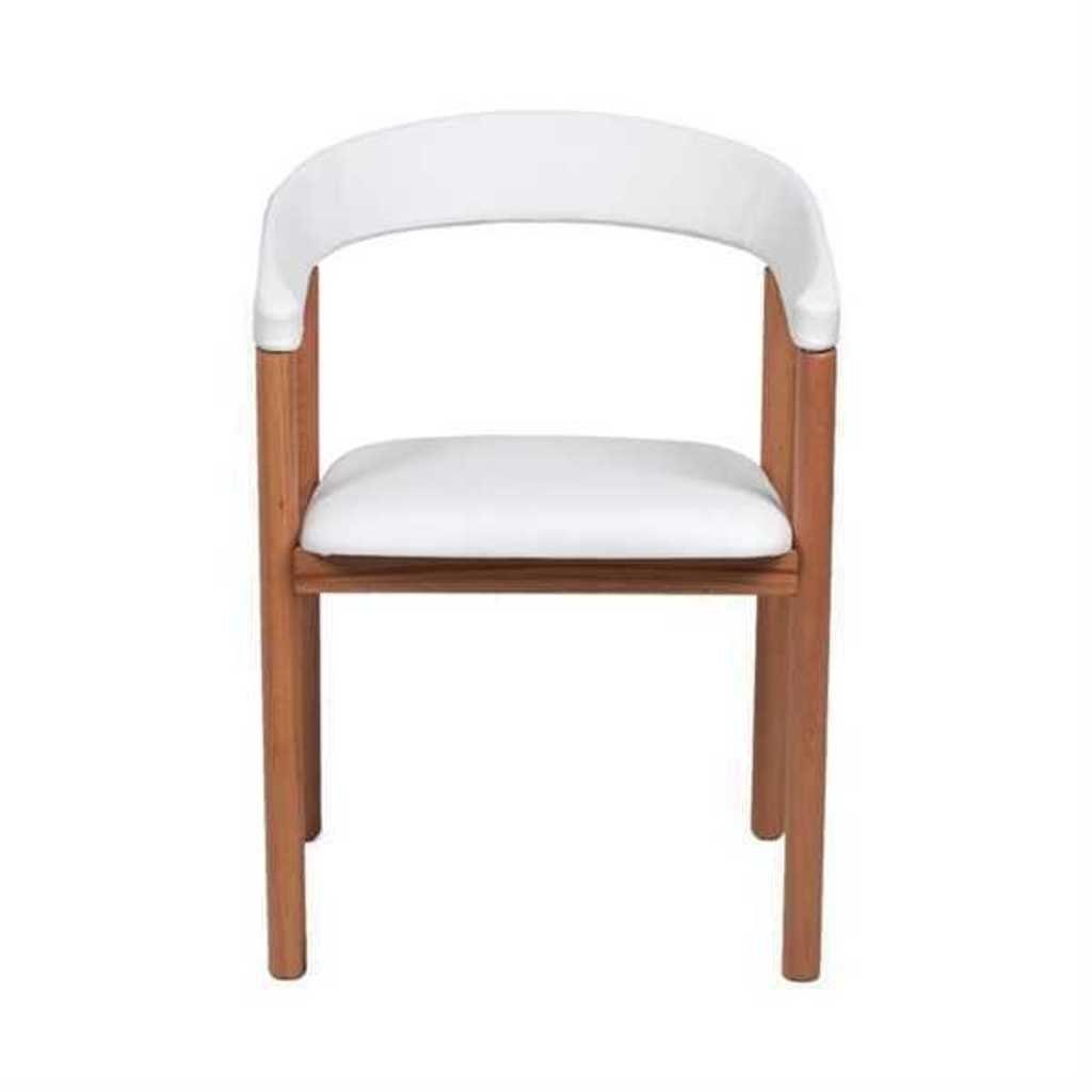 (1 Armlehnen Esszimmerstühle Holzstuhl Europa Esszimmerstuhl St), JVmoebel Stuhl Weiß Brauner Polsterstühle in Made