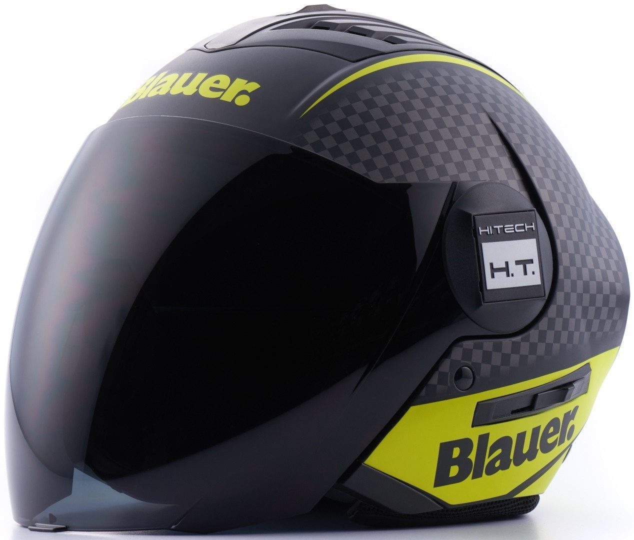 Blauer Motorradhelm Real HT Graphic B Jethelm, integriertes Sonnenvisier
