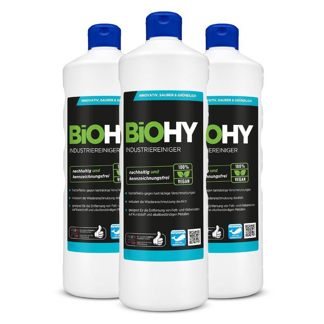 BiOHY Industriereiniger 3er Pack (3 x 1 Liter Flasche) Allzweckreiniger (3-St)