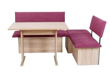 kundler home Essgruppe Sitzbank mit Truhe, Eckbank, L182R142cm tauschbar, Tisch Set 4-tlg.