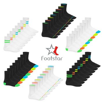 Footstar Basicsocken Herren & Damen Baumwollsocken (8 Paar) Socken im Neon Look
