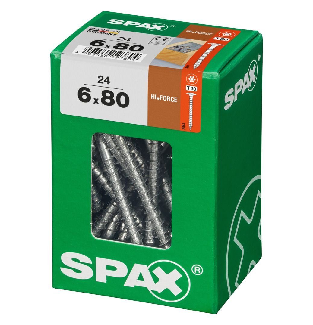 x Spax 24 Holzbauschrauben Holzbauschraube mm - SPAX 30 80 6.0 Stk. TX
