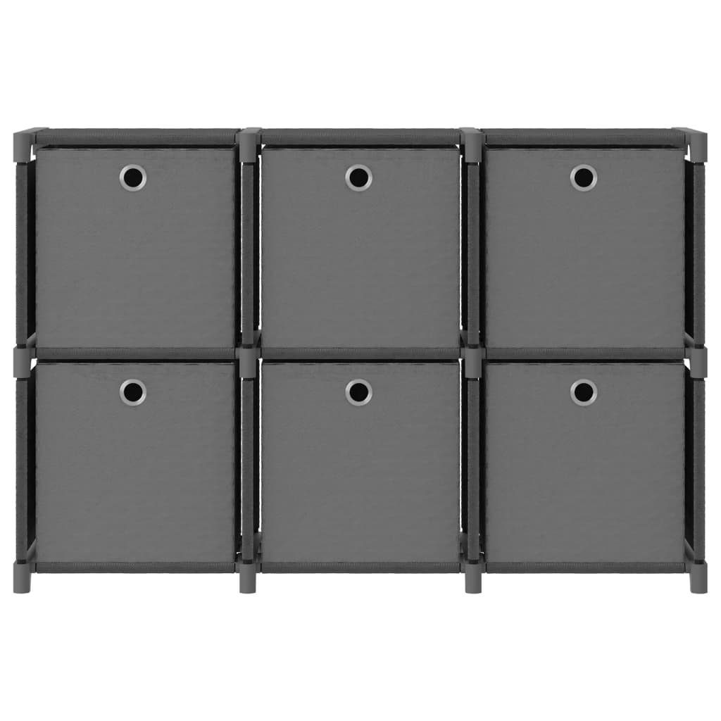 Würfel-Regal Boxen mit Fächer vidaXL cm Regal 6 103x30x72,5 Grau Stoff