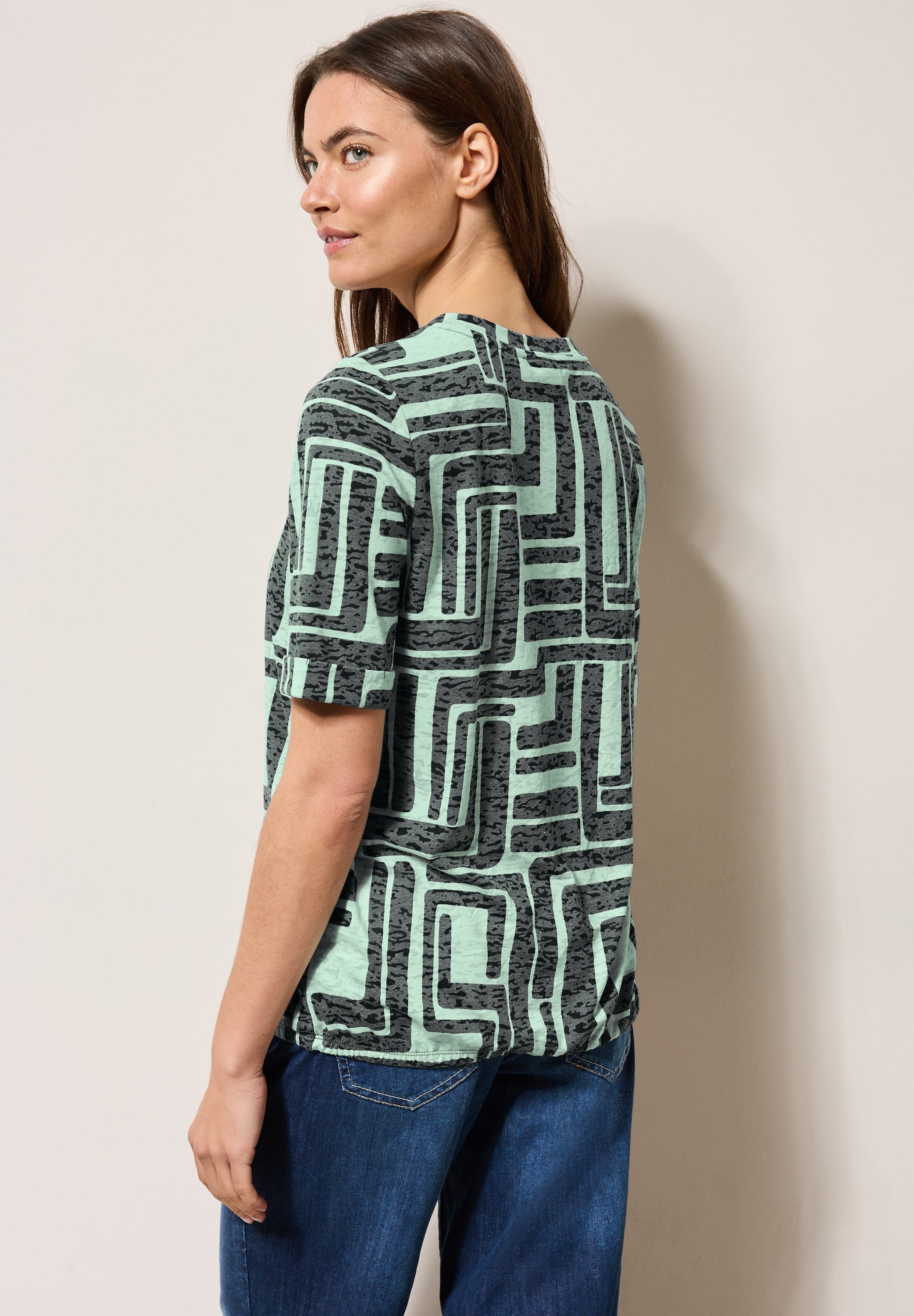CECIL Rundhalsshirt aus softem Materialmix günstig online kaufen