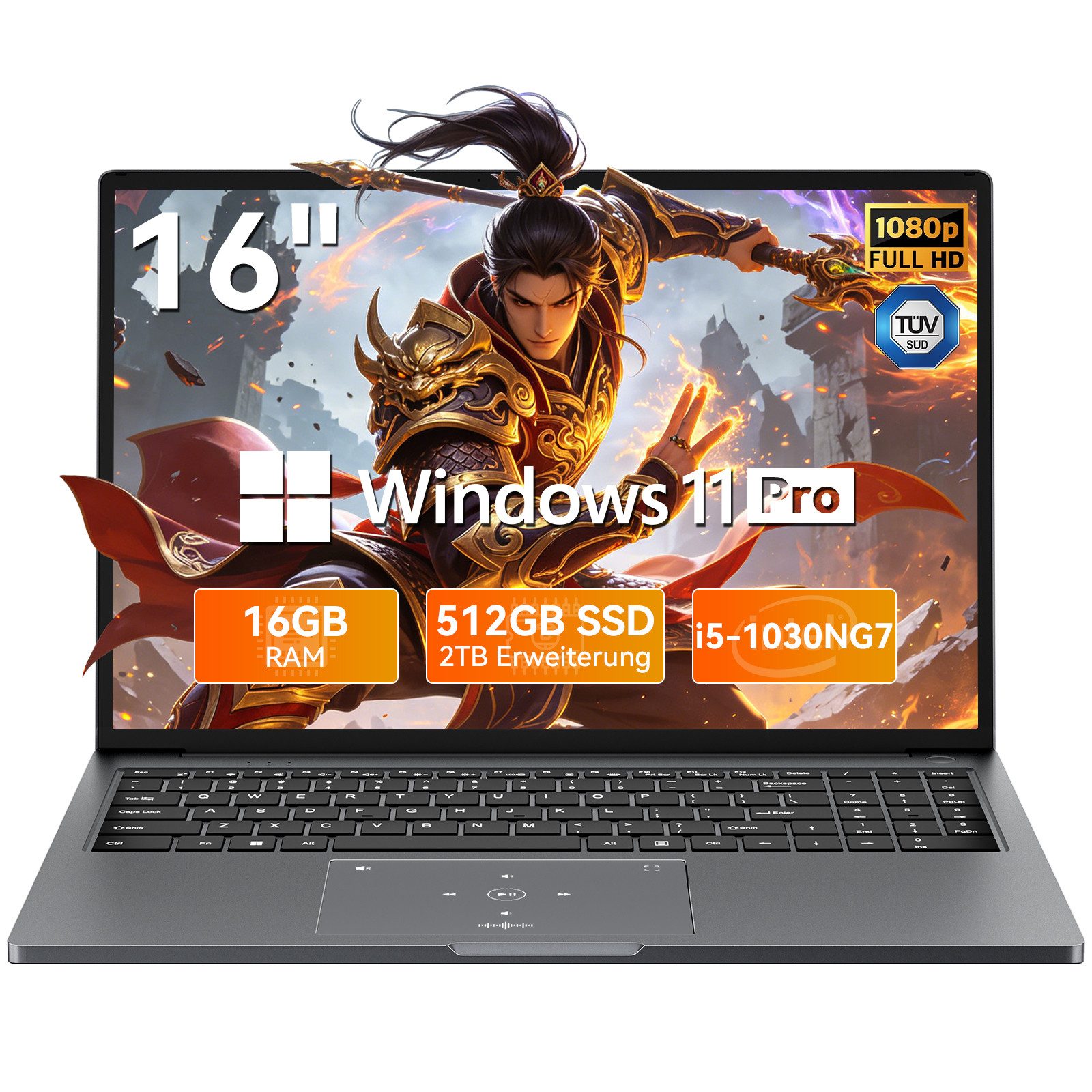 16“ FHD Laptop Acebook12 Intel Core i5 16 GB RAM, 512 GB SSD Notebook