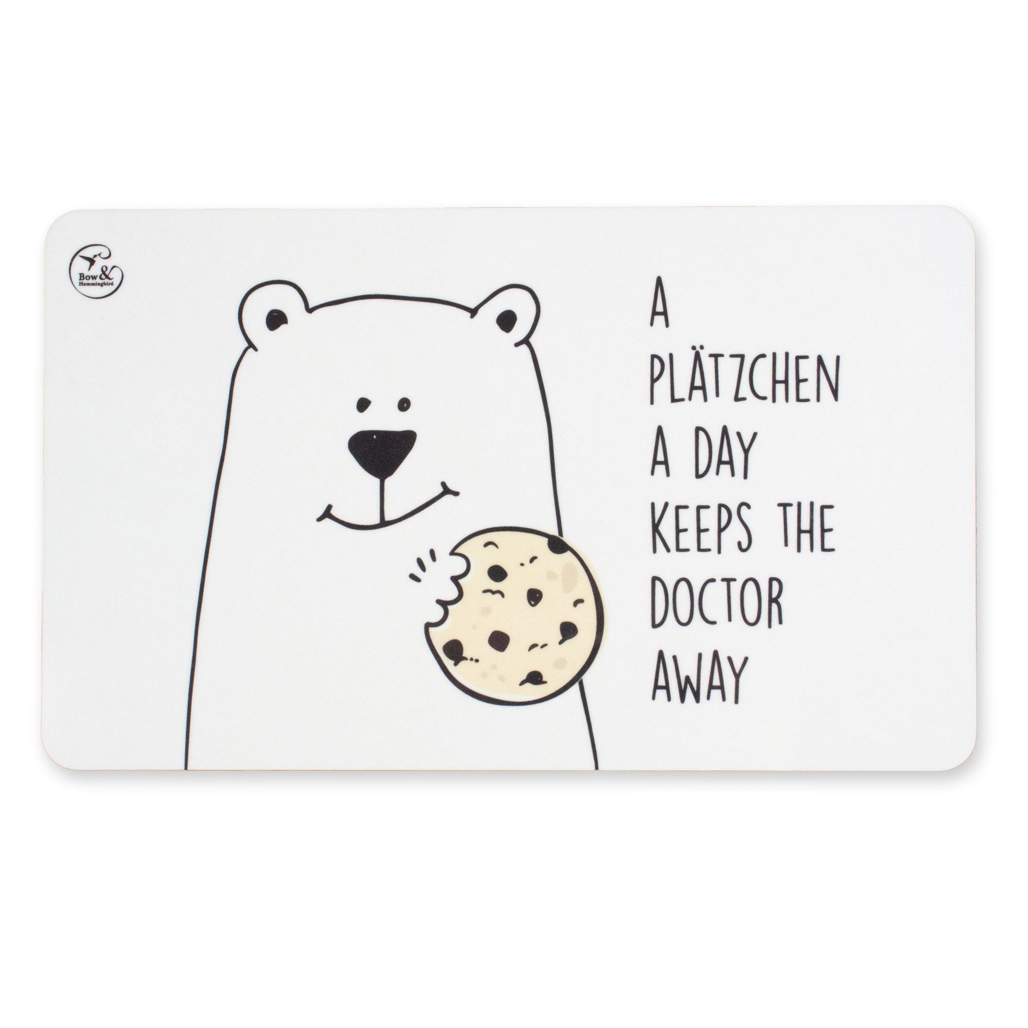 Bow & Hummingbird Frühstücksbrett Frühstücksbrettchen A Plätzchen a day, Melamin-Schichtstoffplatte
