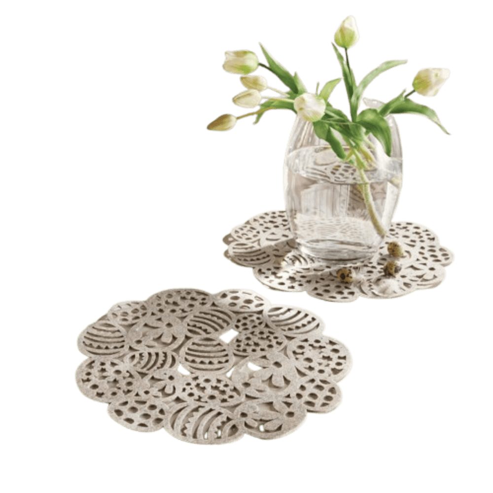 Home-trends24.de Dekomatte Ostereier Osterdeko Tischdeko Matte Untersetzer 2er, 2-tlg.