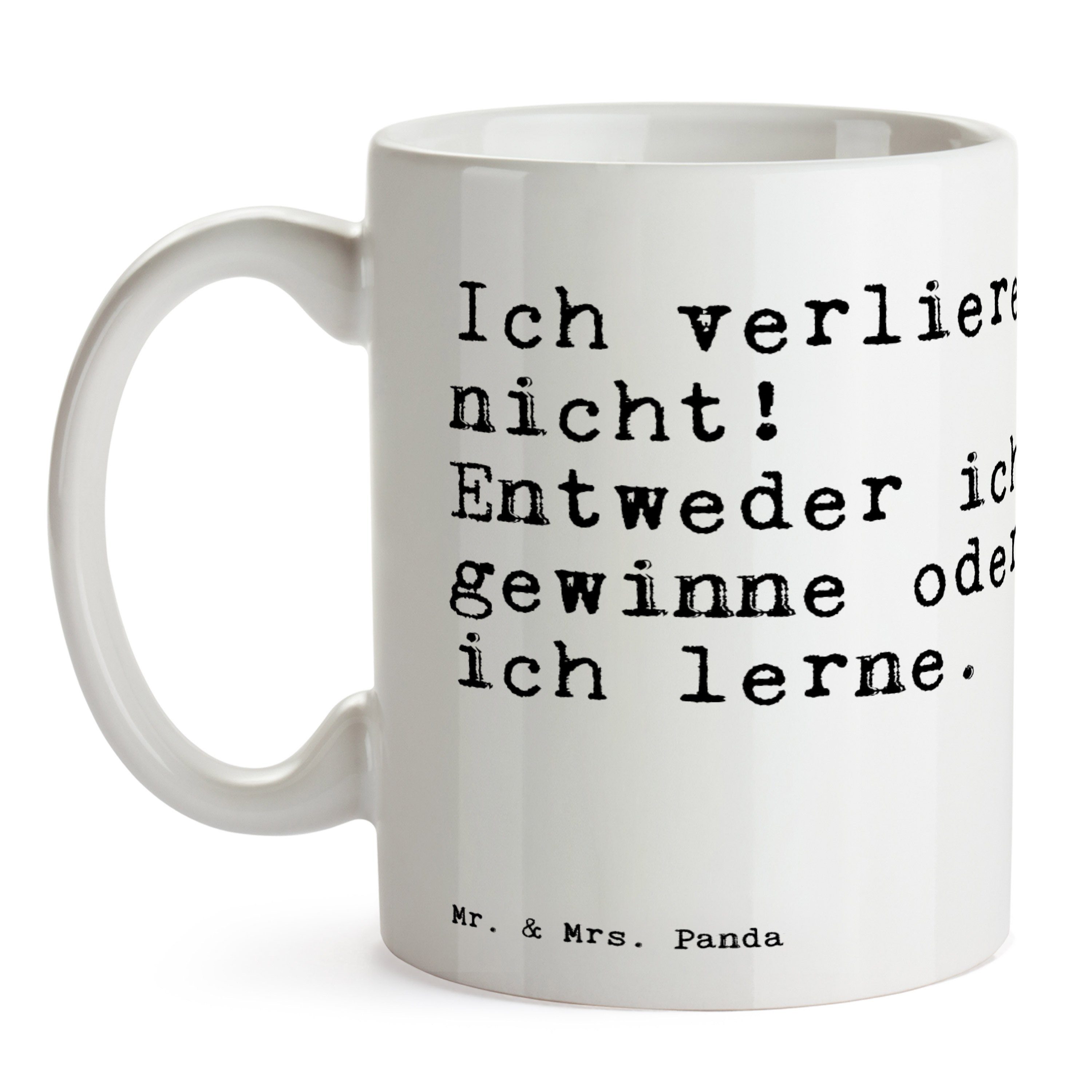 Porzel, Mrs. - Motivation, Keramik verliere Entweder... Weiß - & Geschenk, Panda Mr. Ich Tasse nicht!