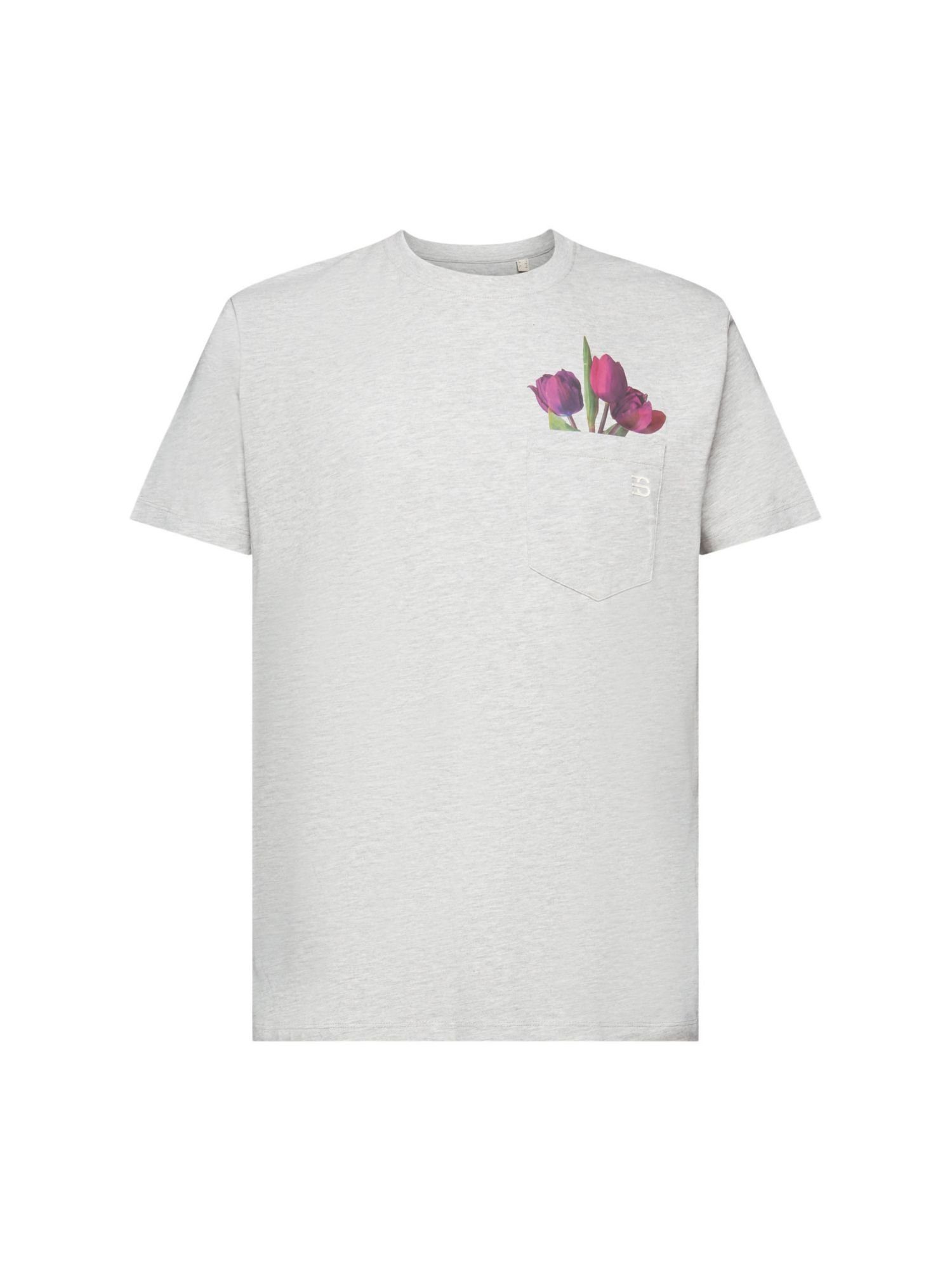 Esprit T-Shirt Jersey-T-Shirt mit Print an der Tasche (1-tlg)