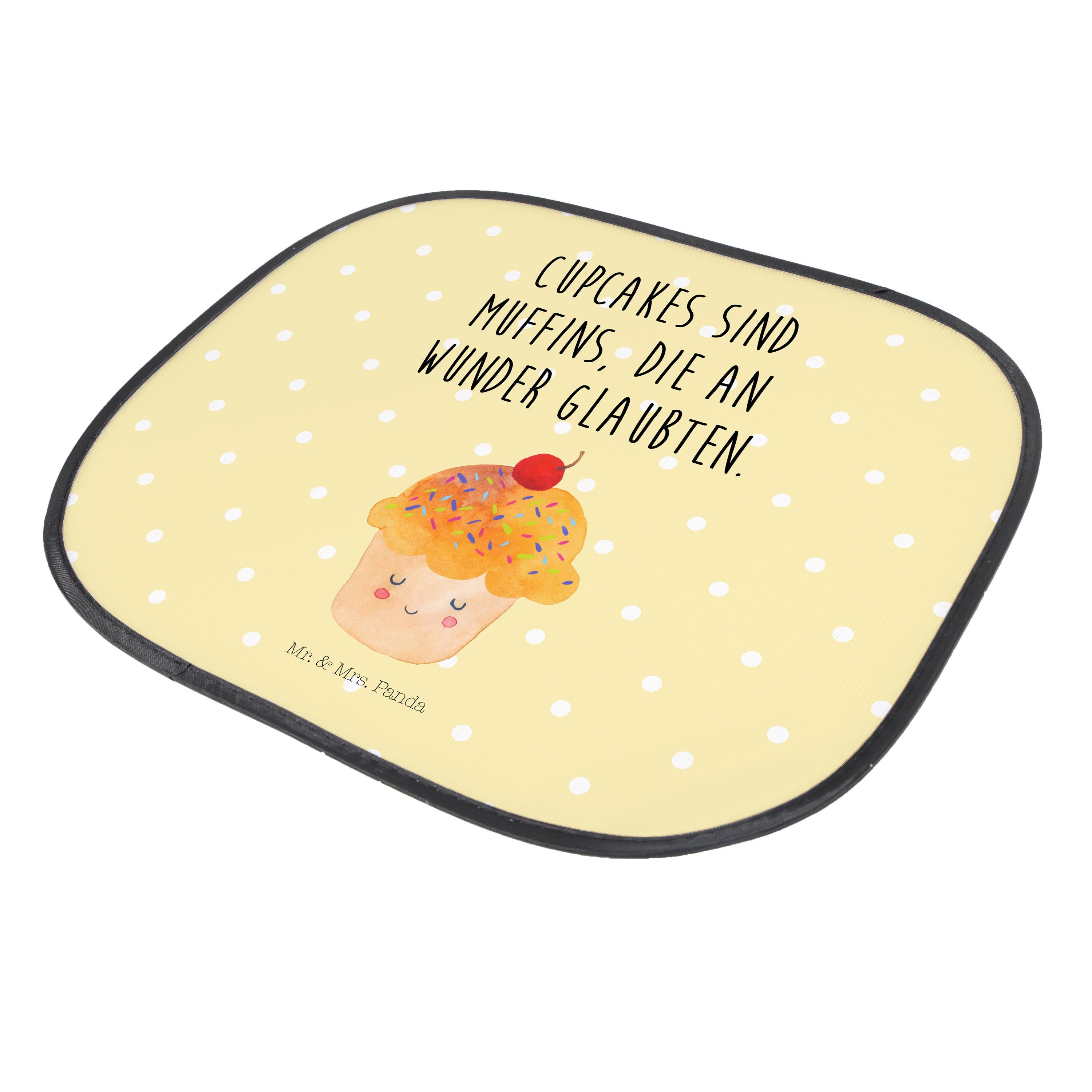 Sonnenschutz Cupcake - Gelb Pastell Seidenmatt Mr. & - Gute Mrs. Laune, K, Geschenk, Tiermotive, Geschenk Panda