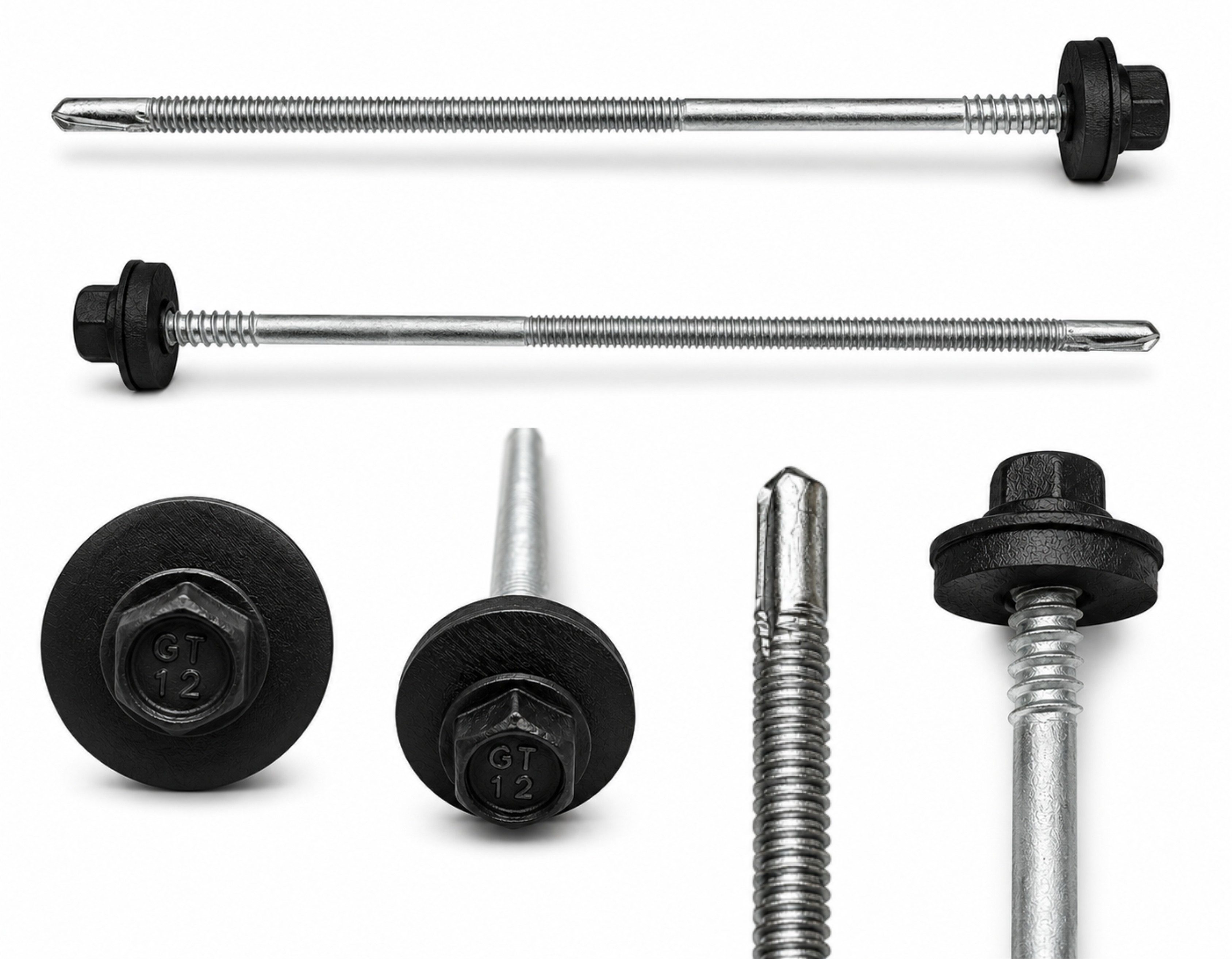 Etanco GmbH Blechschraube mit EPDM Dichtung für Stahl bis 6 mm - 100 Stk. RAL 9005
