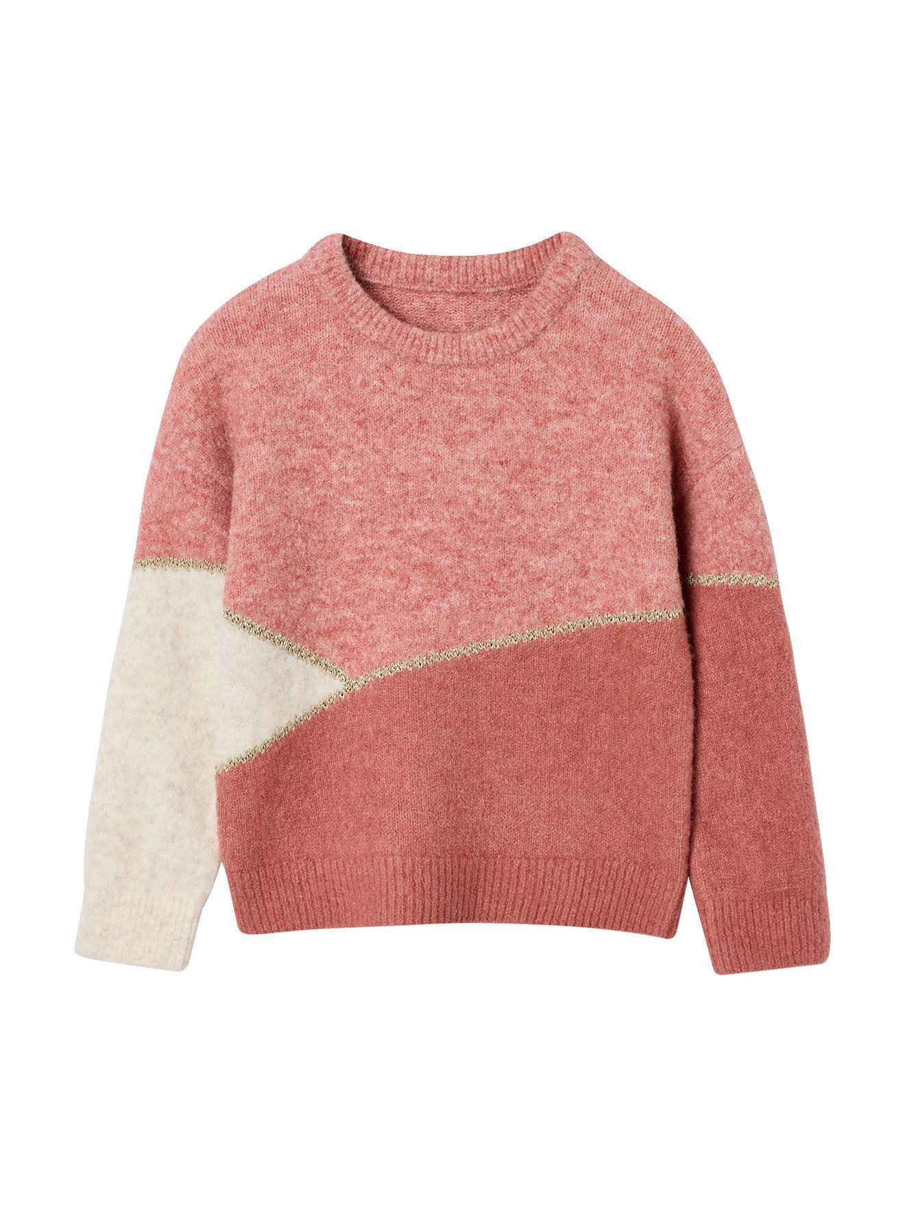 vertbaudet Pullunder Strickpullover in Colorblock Mädchen