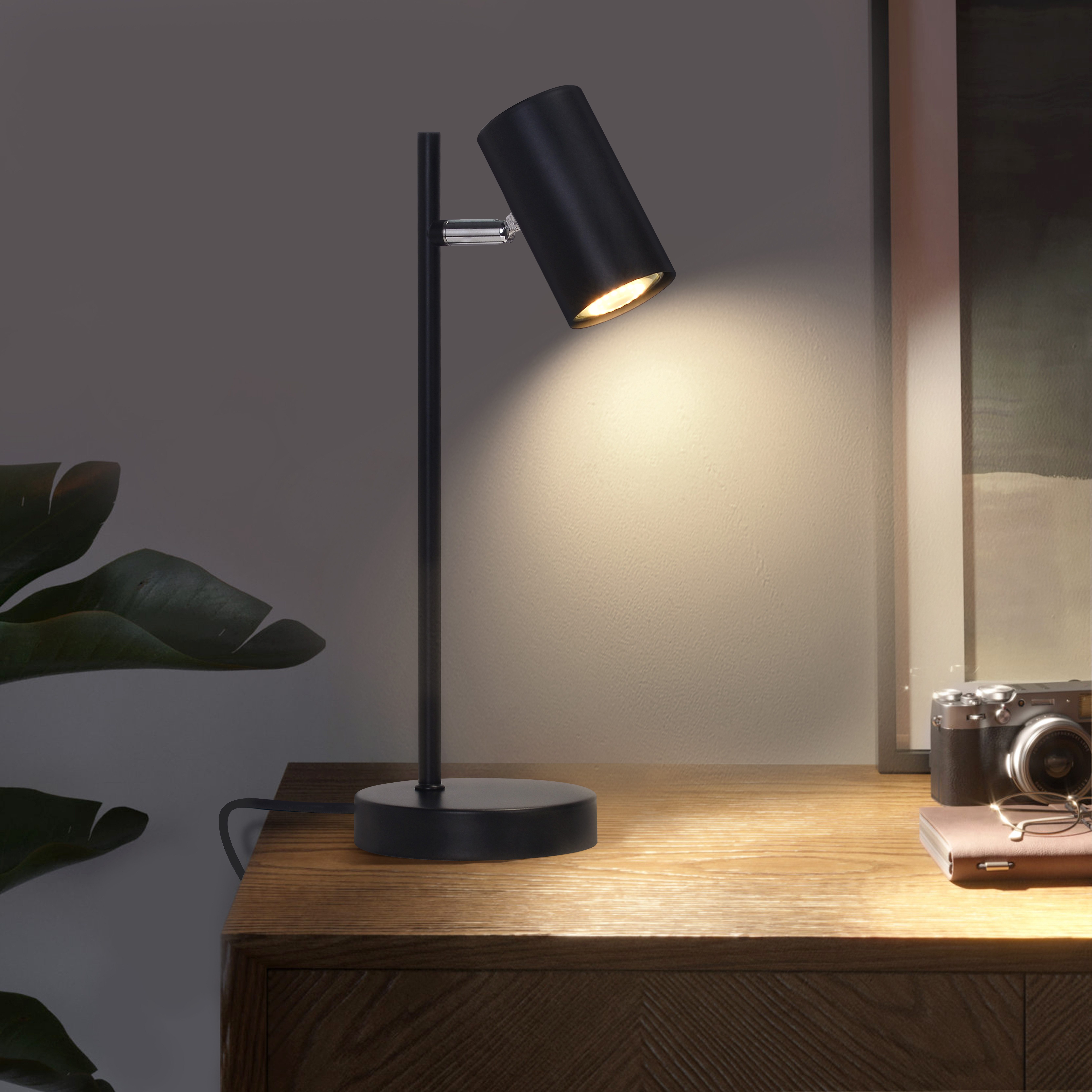 Nettlife Tischleuchte Schlafzimmer Schwarz/Weiß/Gold Schwenkbar 350° günstig online kaufen