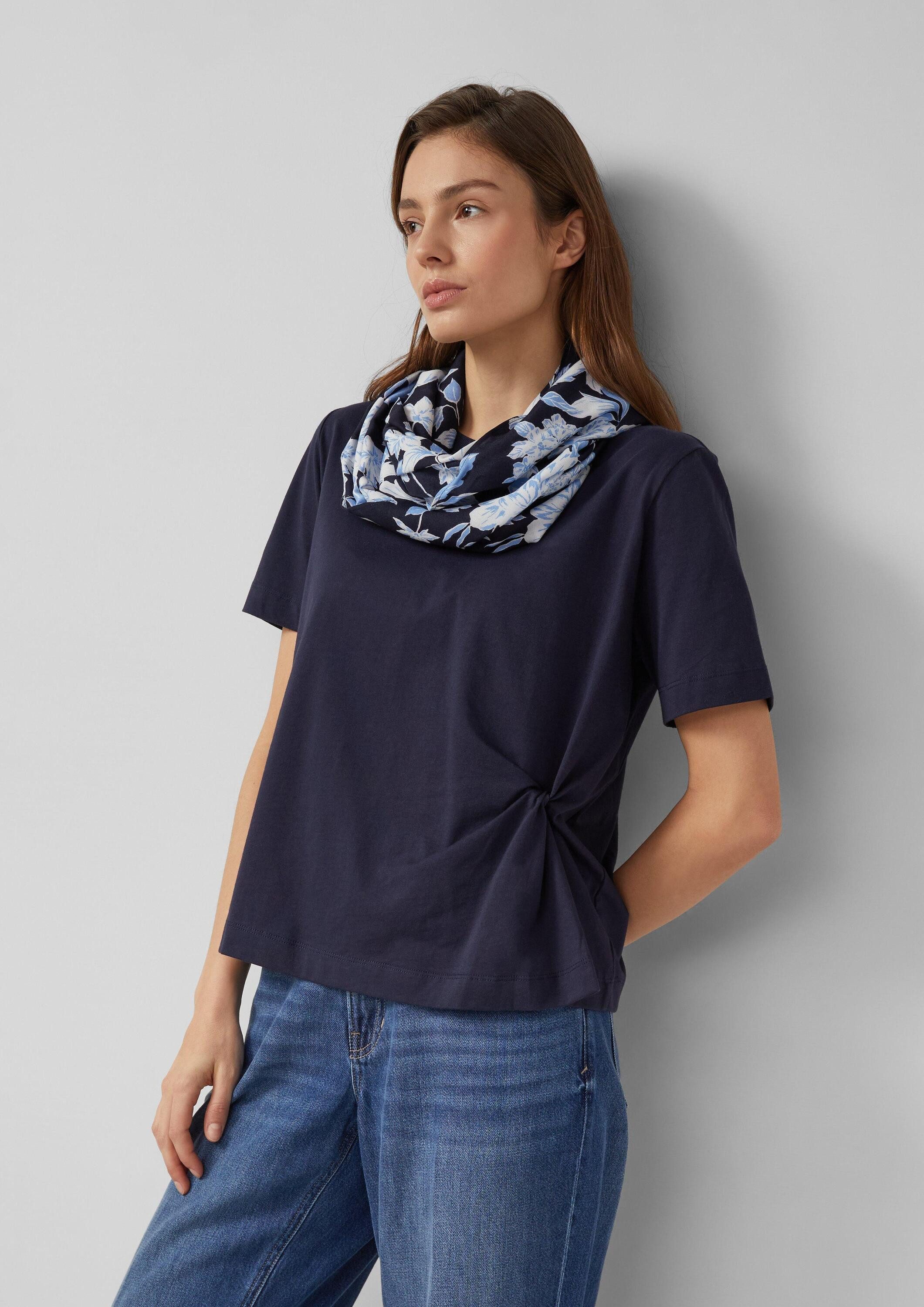 s.Oliver Loop Snood, Gemusterter Loop-Schal aus Viskose