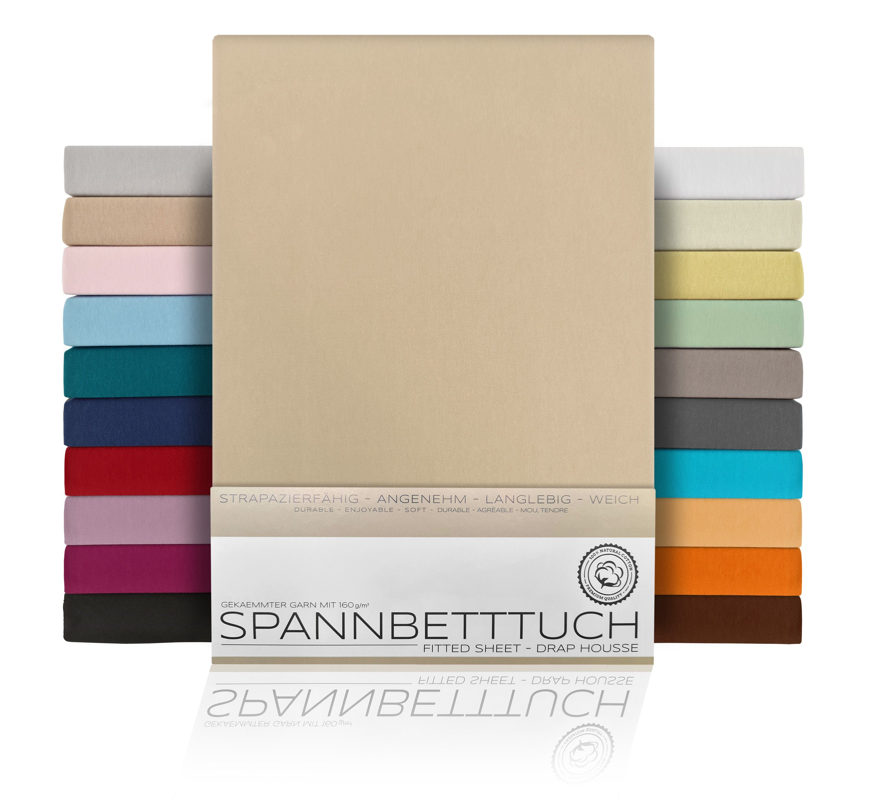 Beautex Spannbettlaken Spannbetttuch Bettlaken aus gekämmter günstig online kaufen