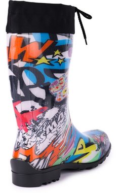 Ladeheid Damen Gummistiefel mit Stulpe LA-968 Gummistiefel