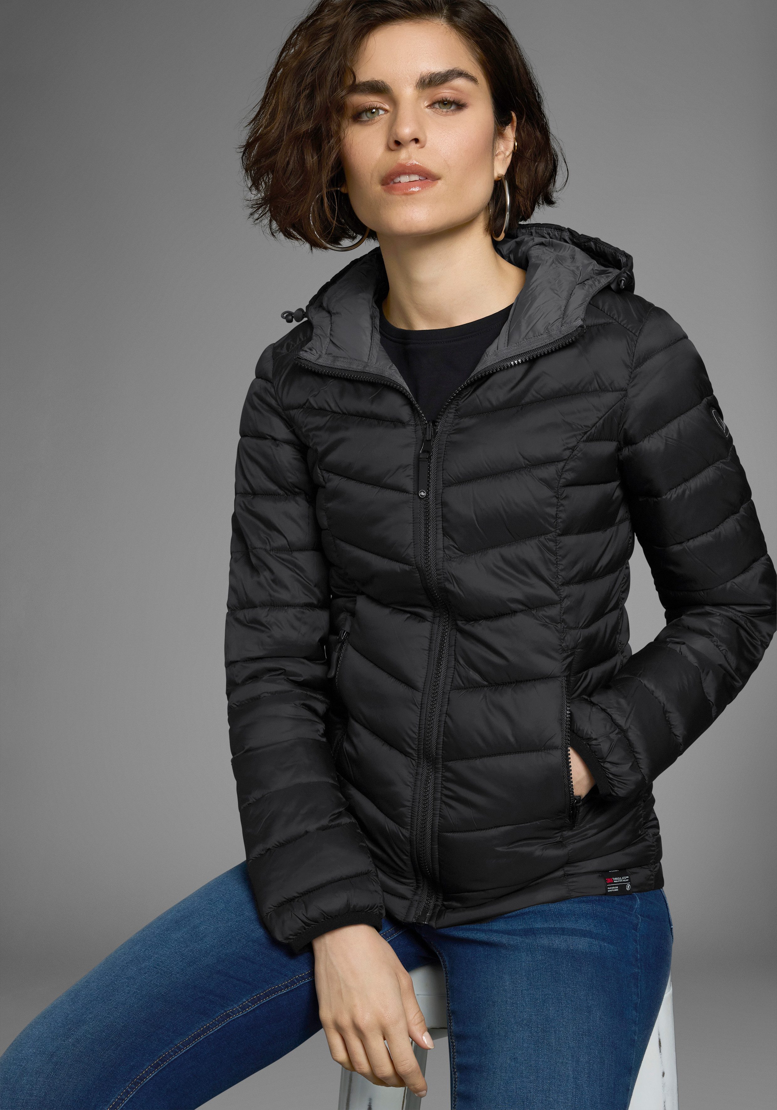 Polarino Steppjacke Übergangsjacke für kühle Tage, aus leichtem Webmaterial