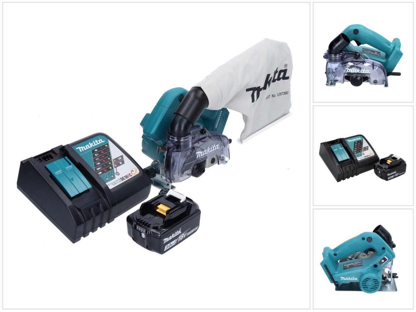 Makita Akku-Trennschleifer DCC 500 RF1 Akku Diamantschneider 18 V 125 mm Brushless + 1x Akku 3,0