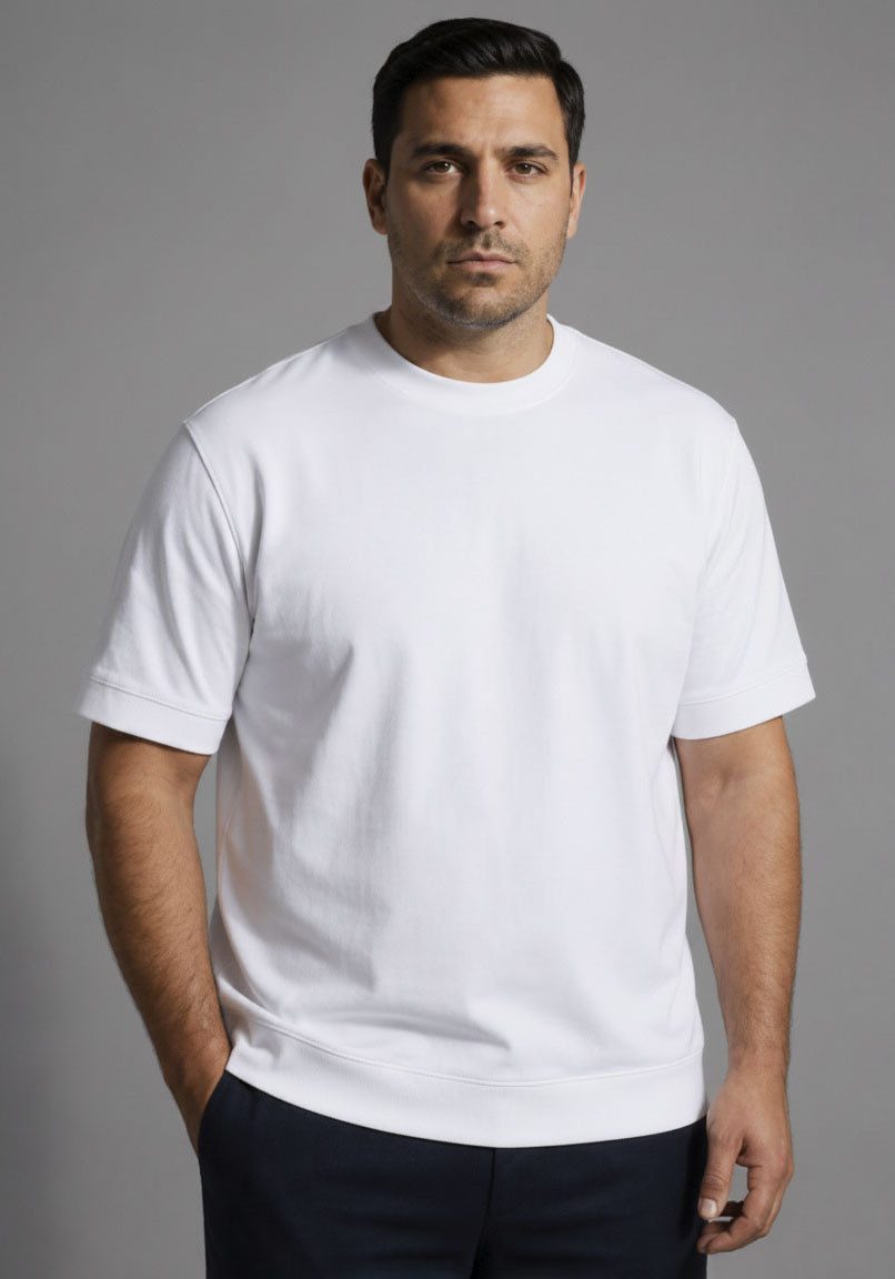 Man's World Plus Rundhalsshirt auch in Grosse Größen bis Gr. 7XL Bauch-Fit mit breitem Saumbündchen (2er-Pack) Regular Fit, Kurzarm, unifarben, auch in großen Größen