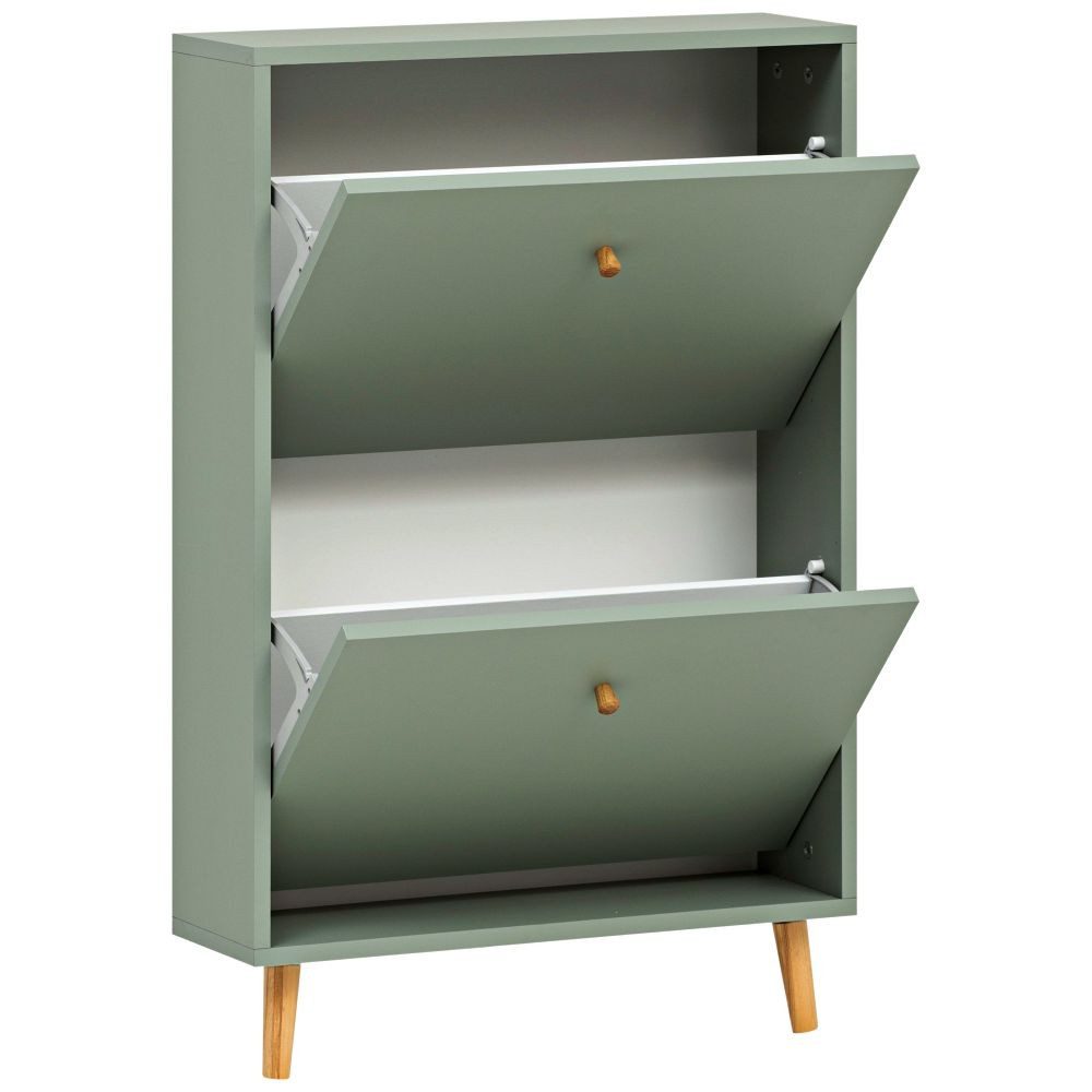 Lomadox Schuhschrank BELFORT-80 Schuhkipper in Pistaziengrün, mit 2 Klappen, schmal, 60 cm breit – Bild 2 von 5