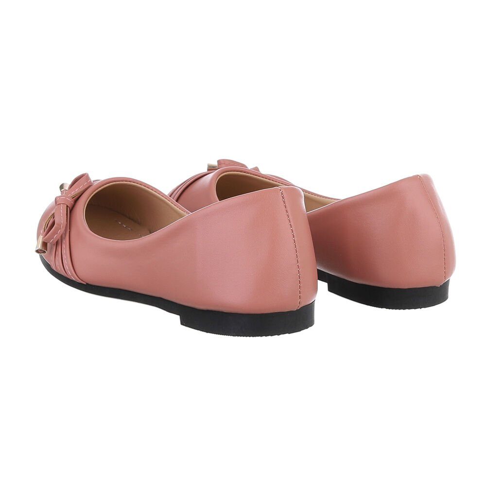 Ital-Design Damen Freizeit Ballerina (85894109) Blockabsatz Klassische Ballerinas in Altrosa