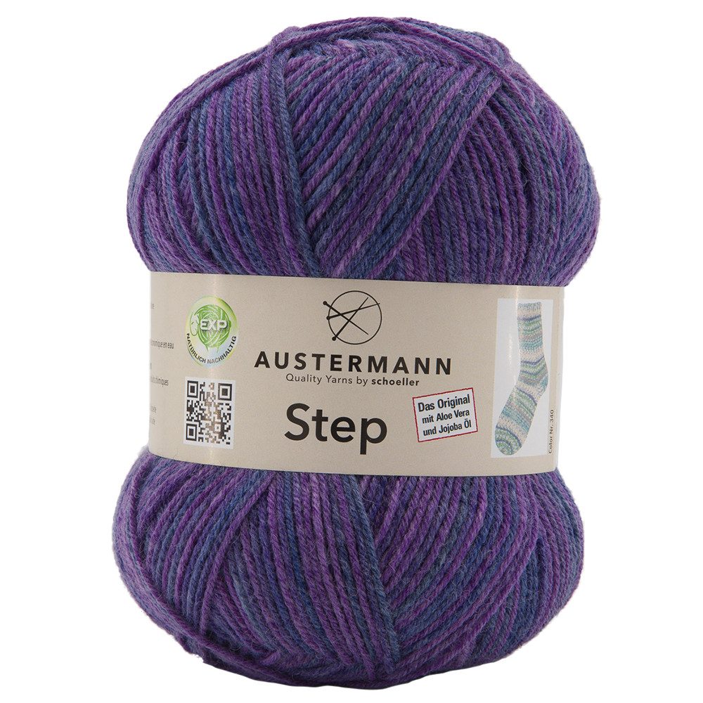Austermann Garn Step 4-fach Color Häkelwolle, 420,00 m, mit dem Zusatz von Aloe Vera und Jojoba