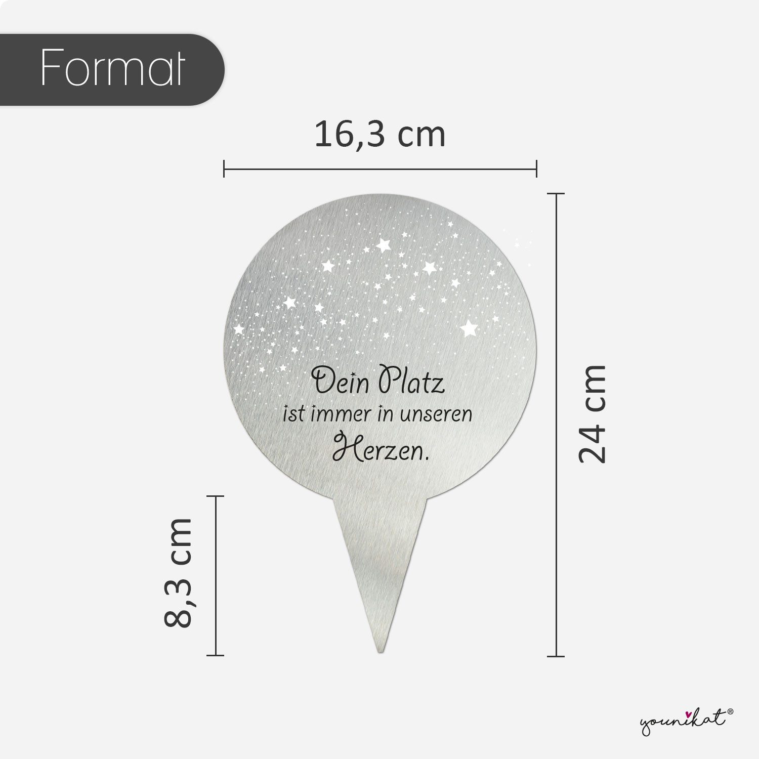 younikat Dekofigur Grabstecker aus Edelstahl I Grabschmuck Rund 16 cm I you günstig online kaufen